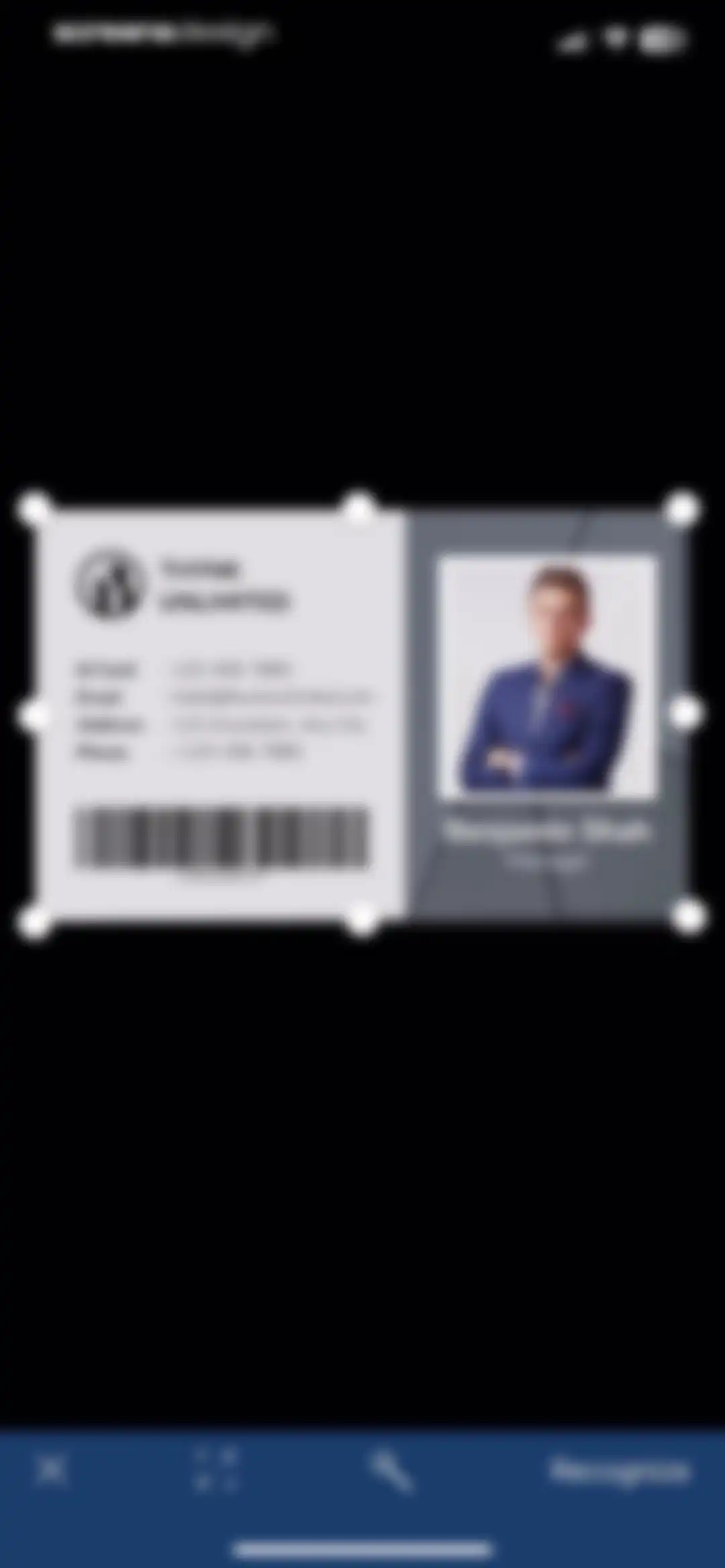 Business Card Reader screen 21