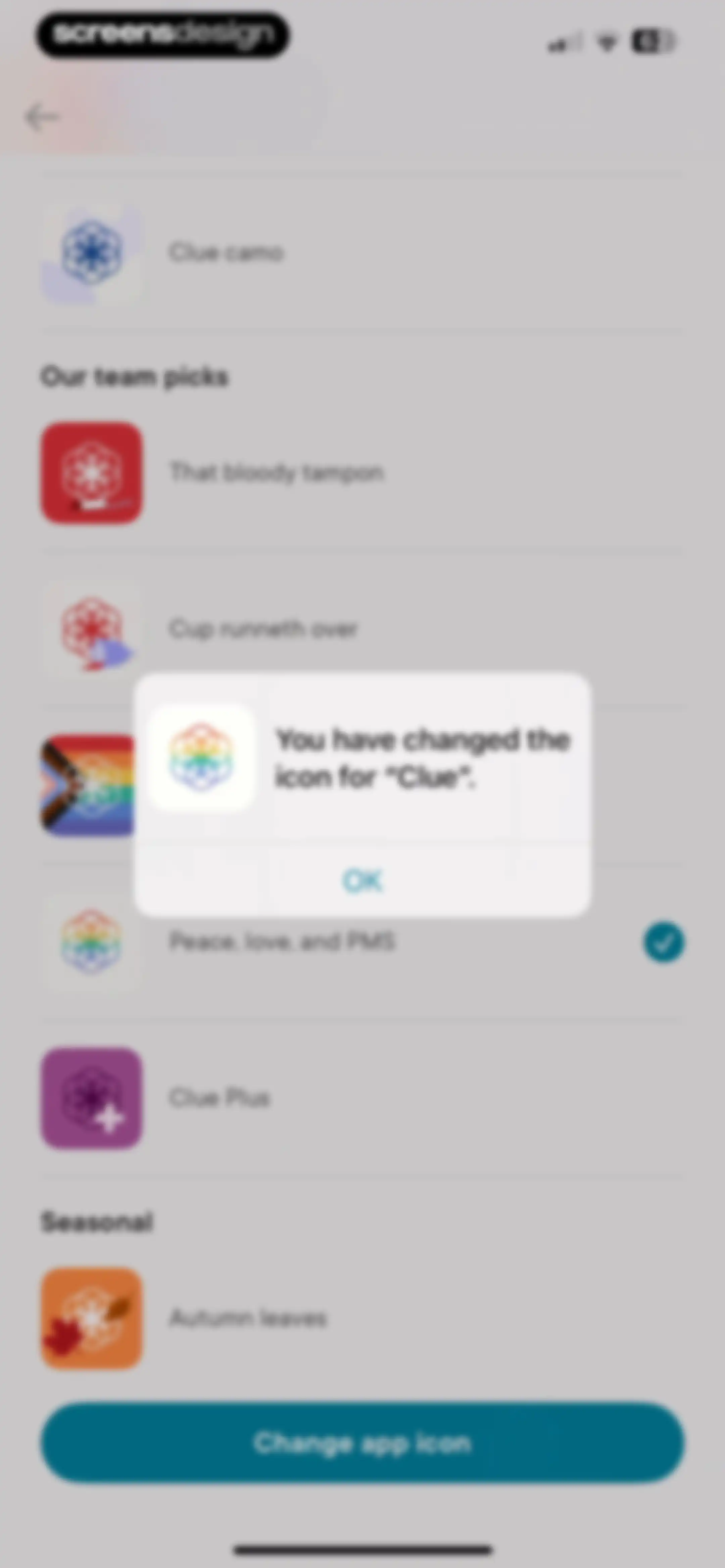 Clue Period & Cycle Tracker screen 115