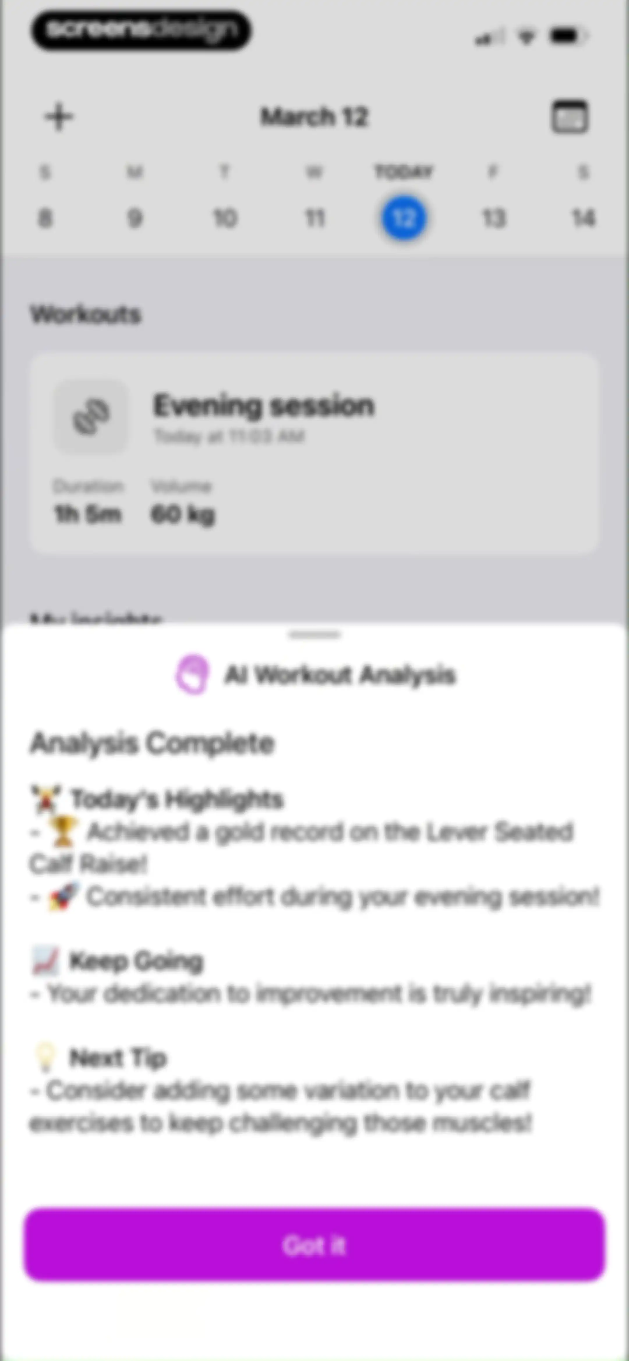 Lyfta: Gym Workout Tracker Log screen 180
