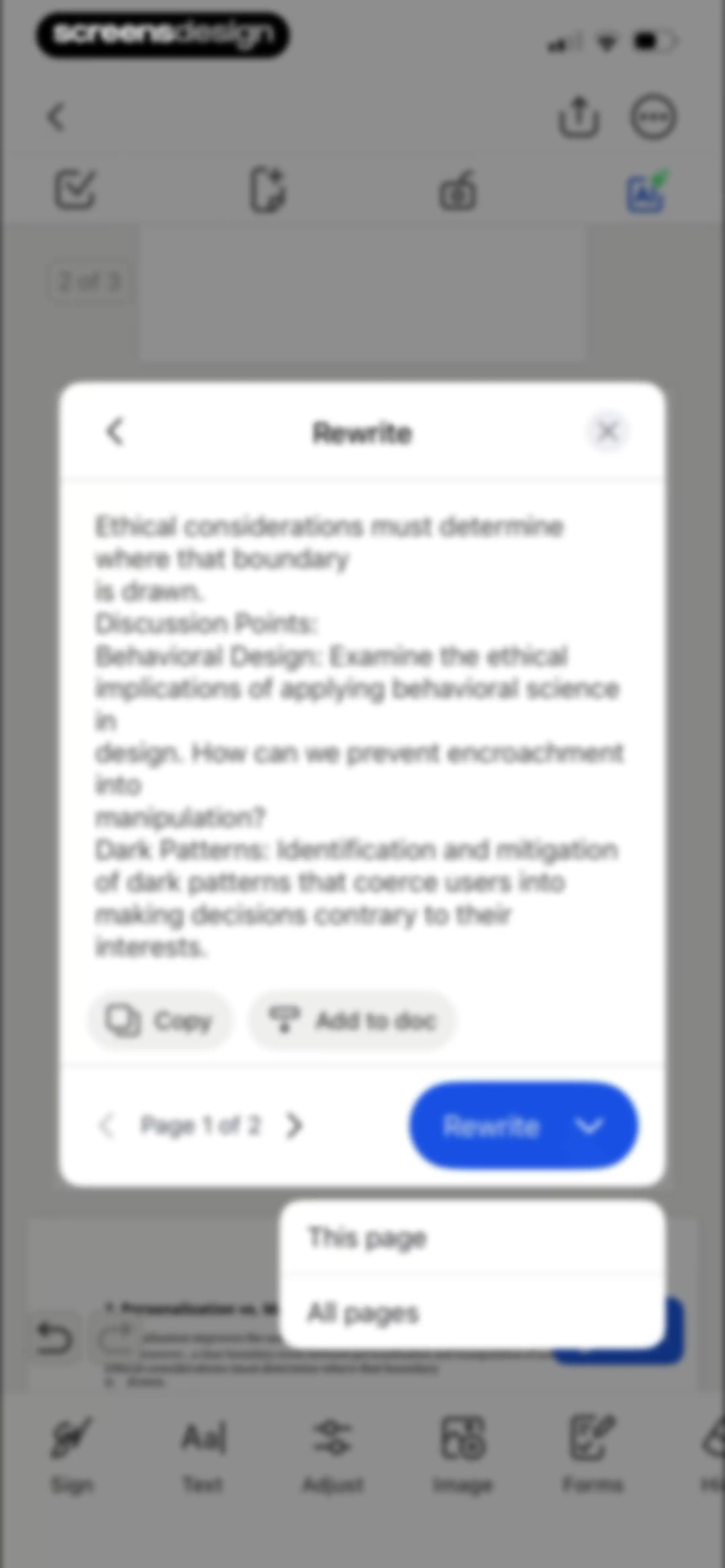 Forma: PDF Document Editor screen 87