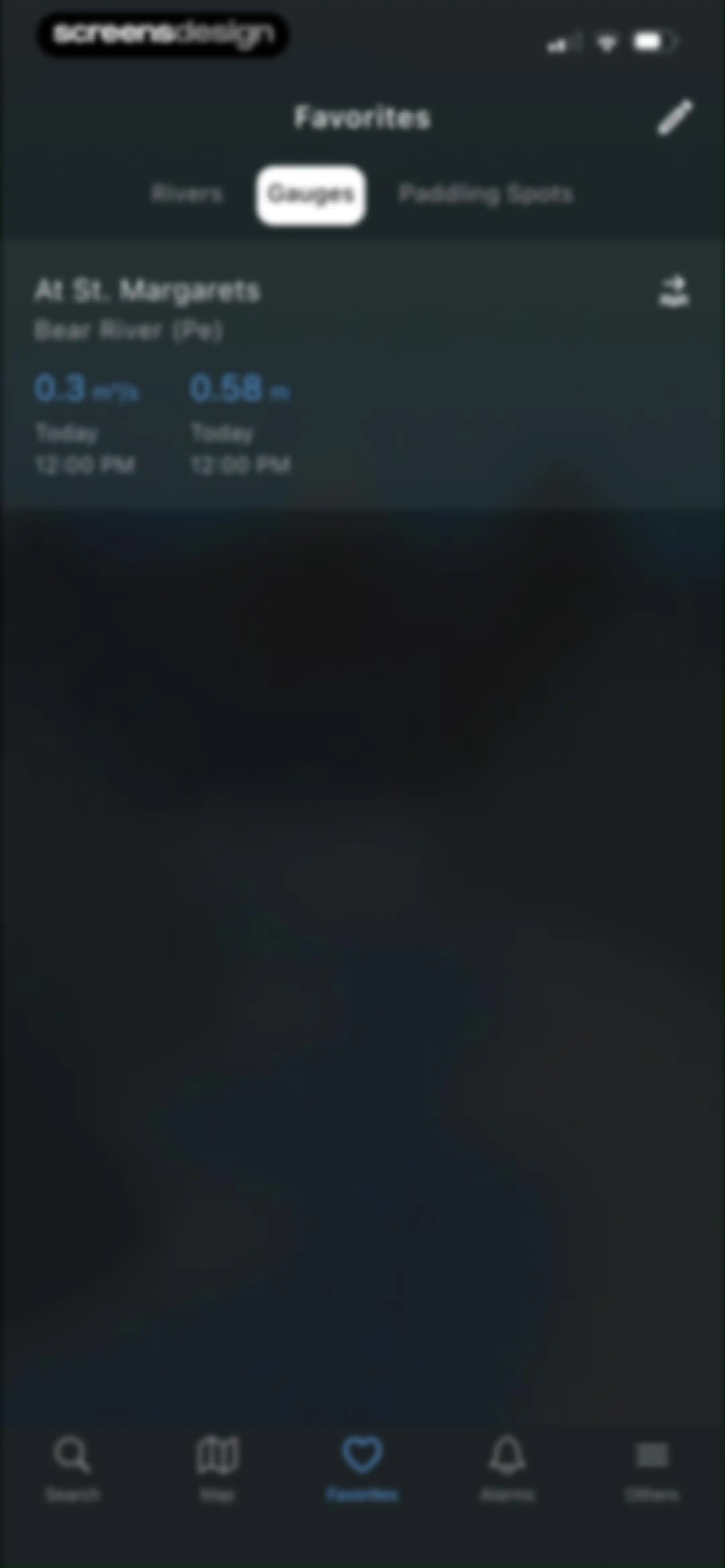 RiverApp - River levels screen 64
