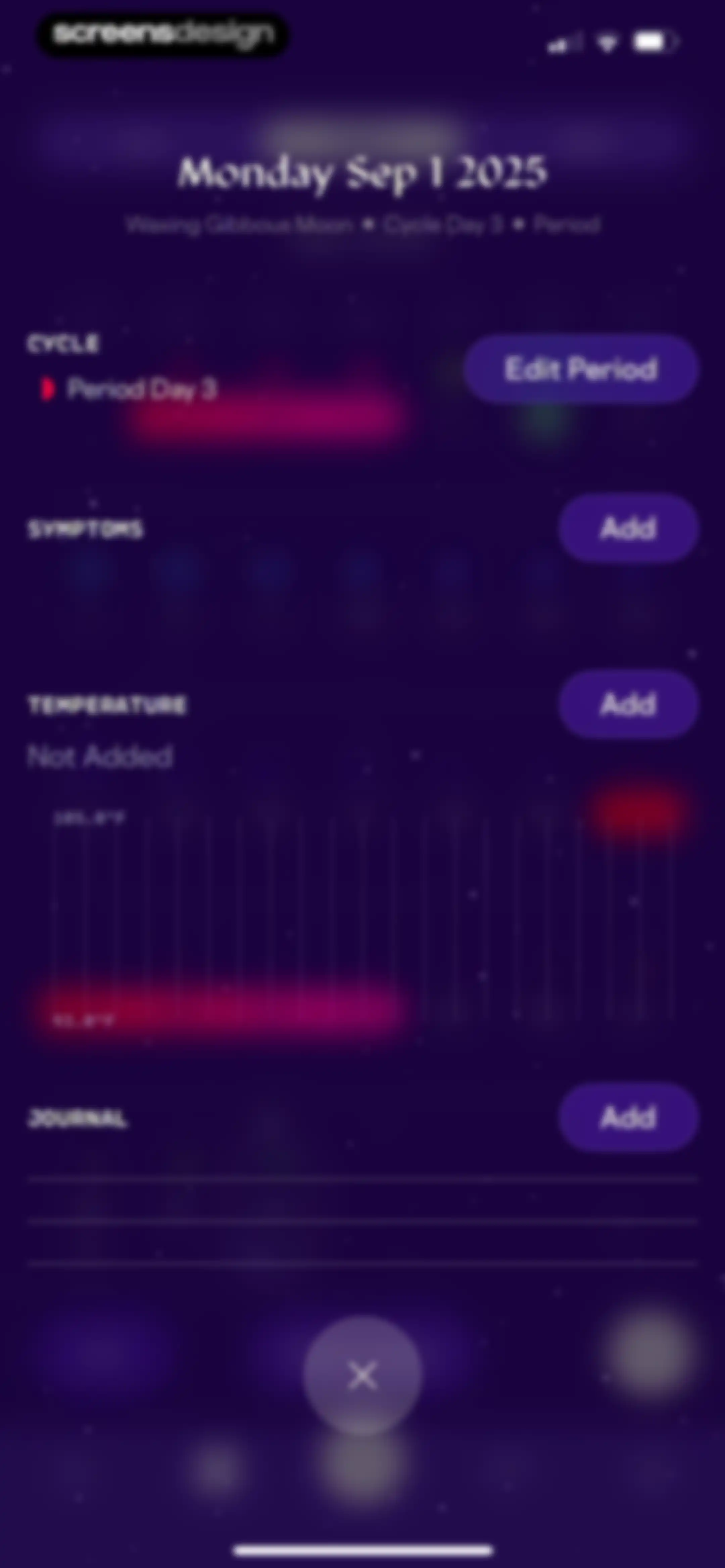 Stardust Period Tracker screen 97