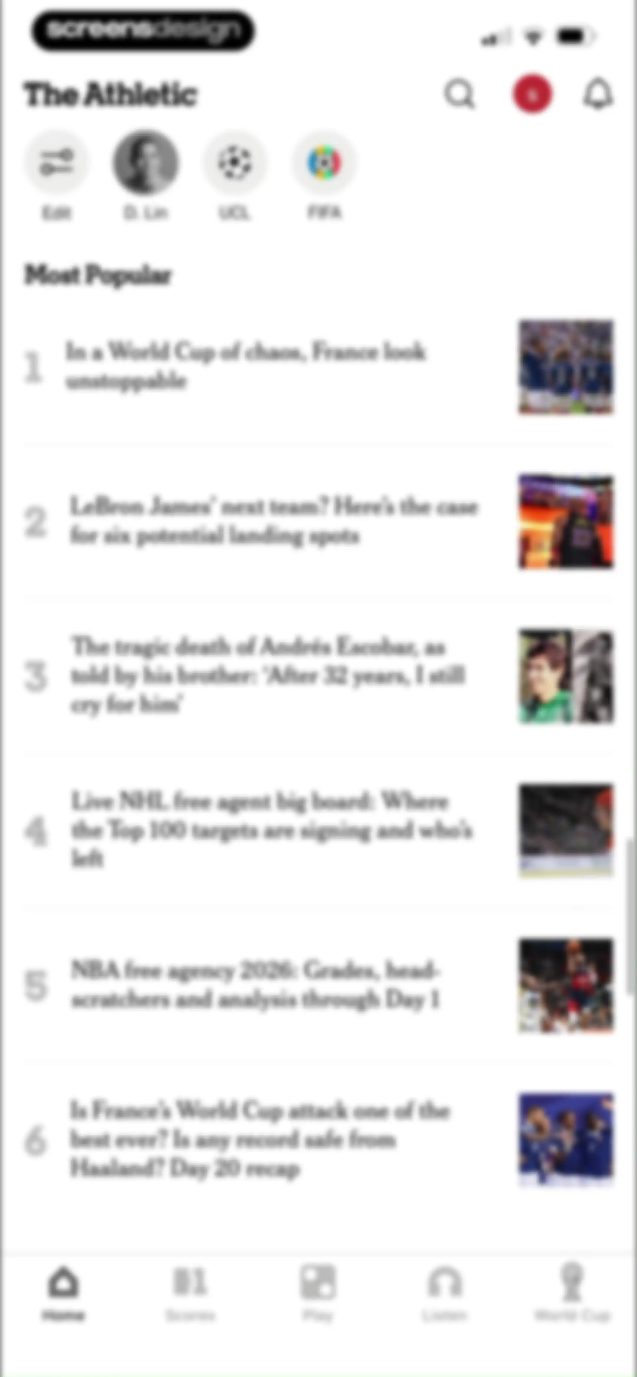 The Athletic: All Sports News screen 45
