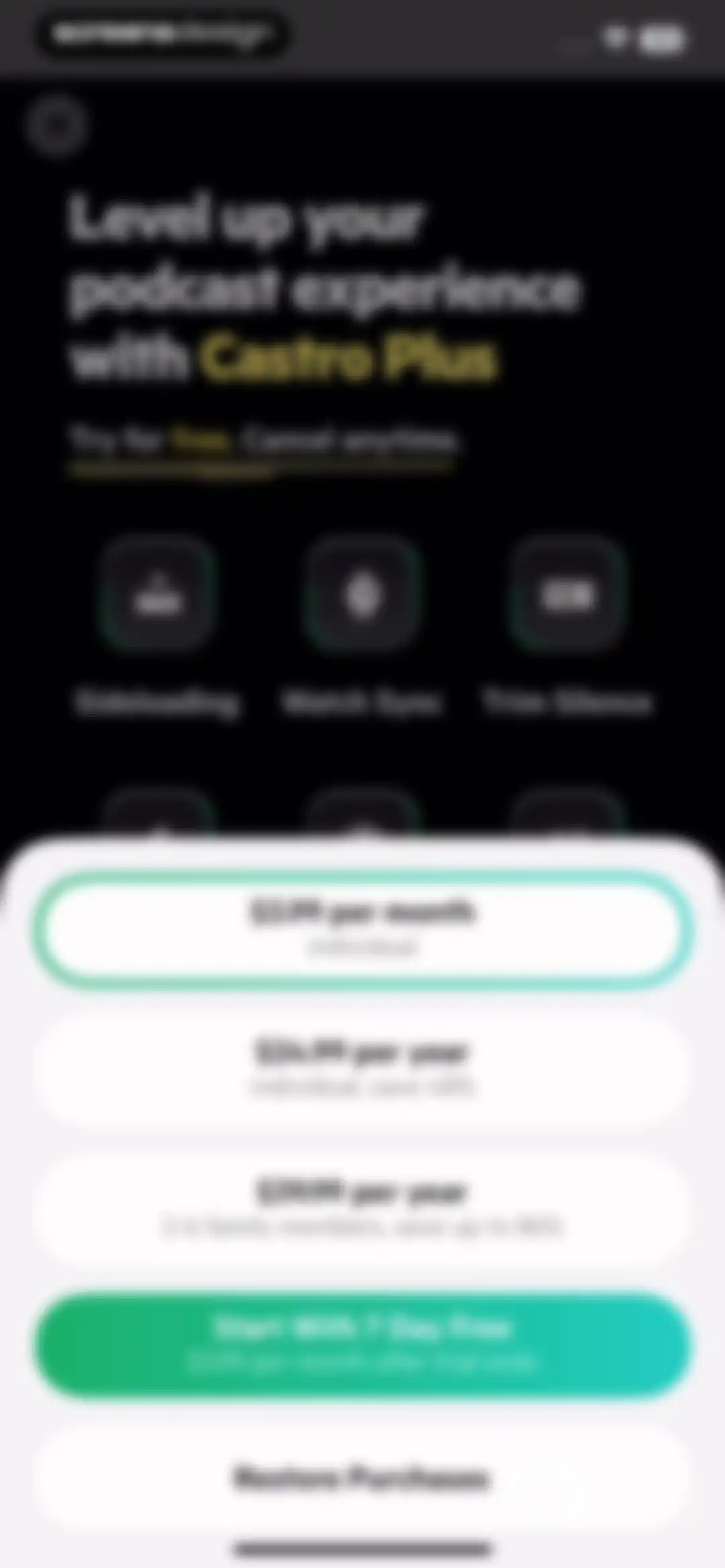Castro: Podcast App & Player screen 7