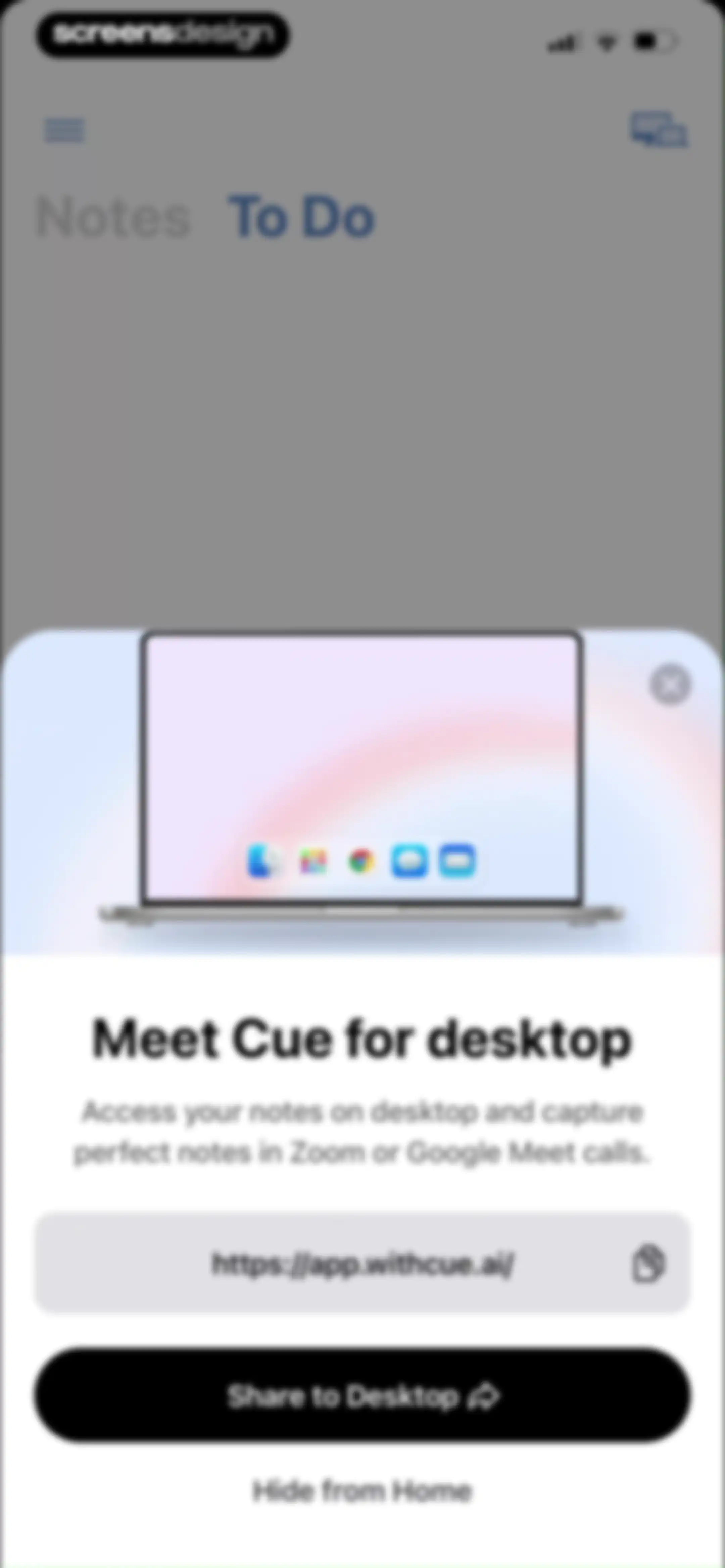 Cue: AI Note Taker & Recorder screen 87