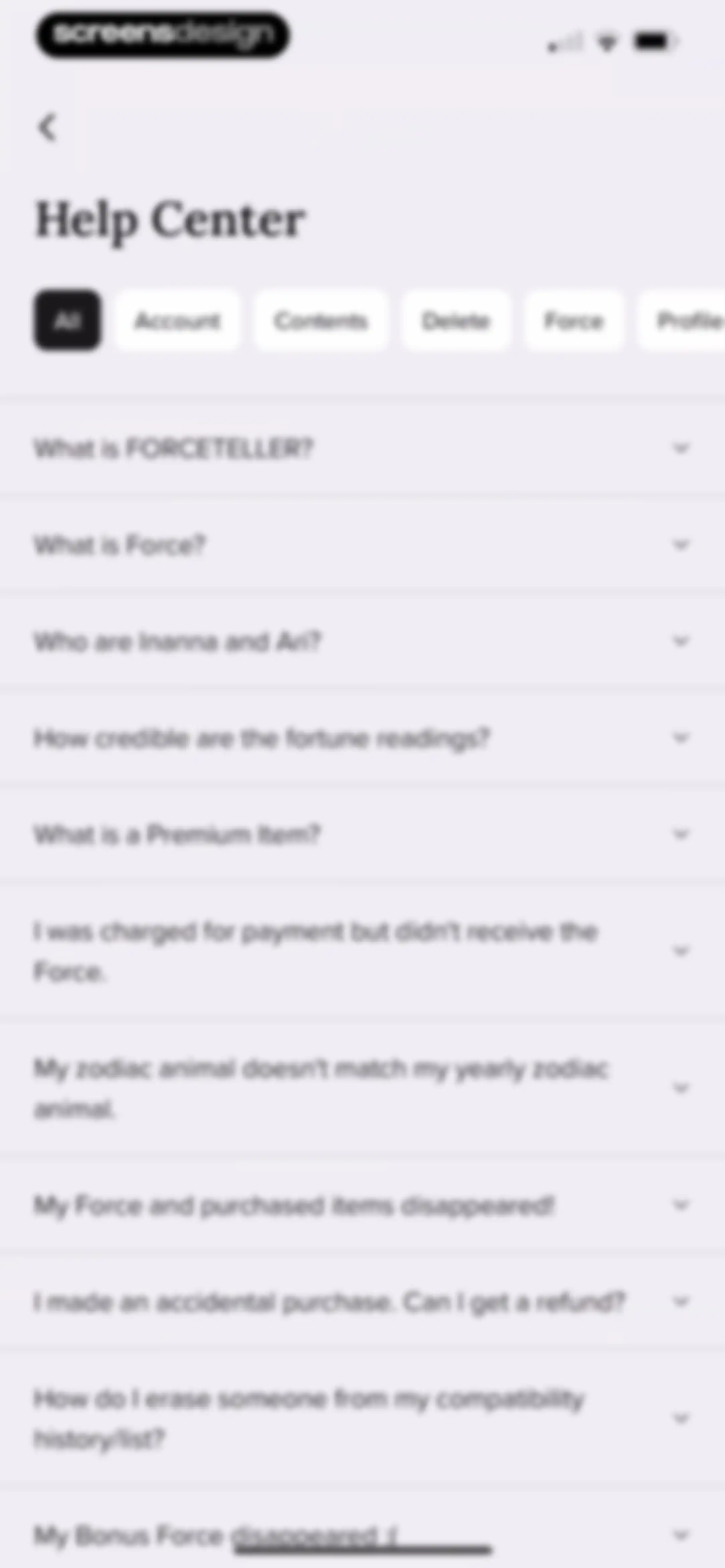 FORCETELLER: Daily Horoscope screen 117