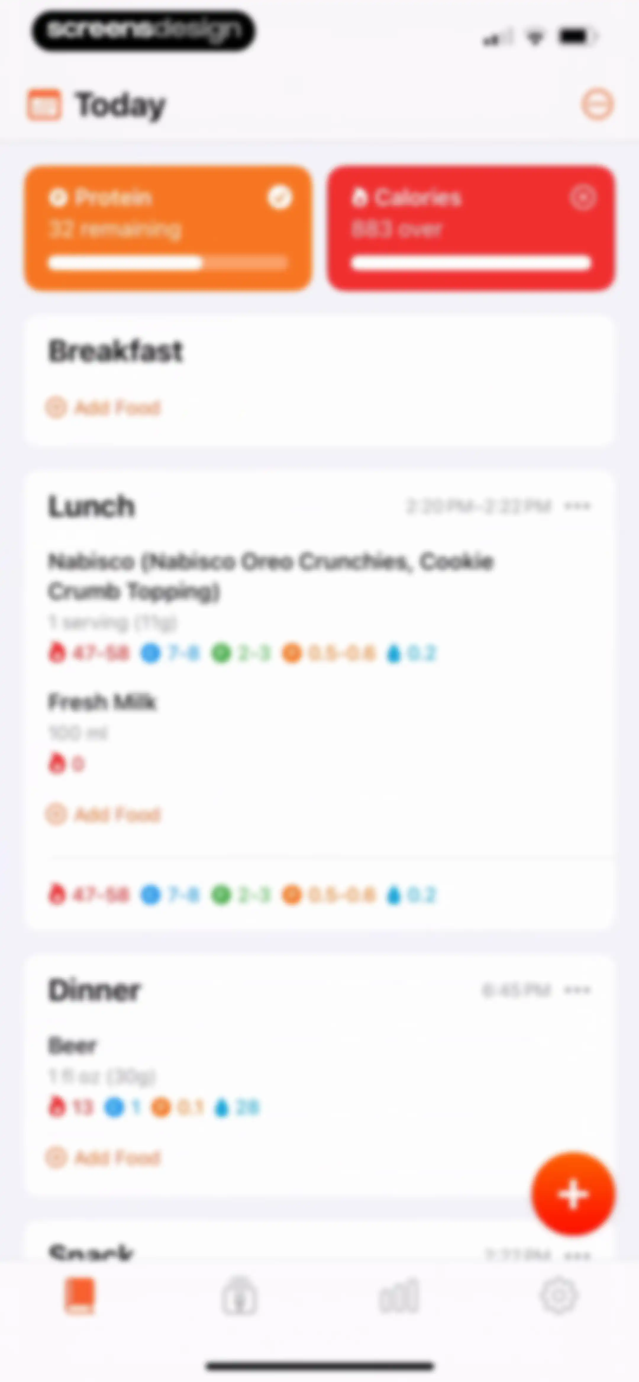 Nutrition Tracker: Foodnoms screen 140