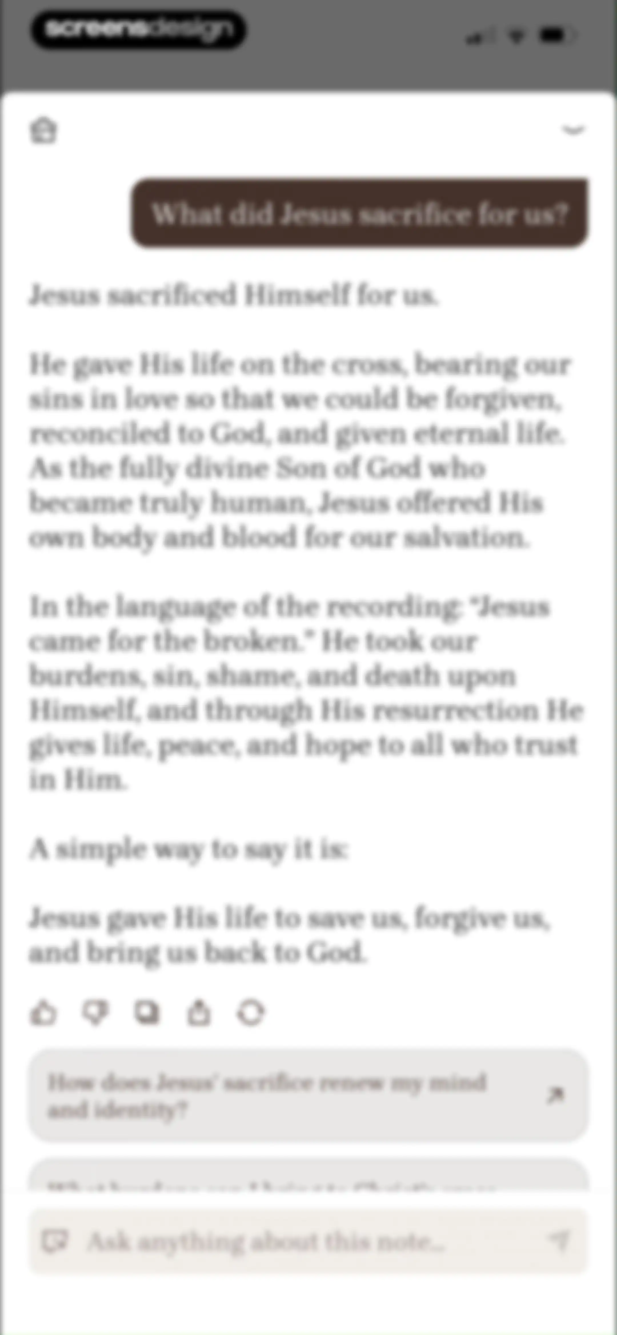Bible Note: Sermon Notes screen 42