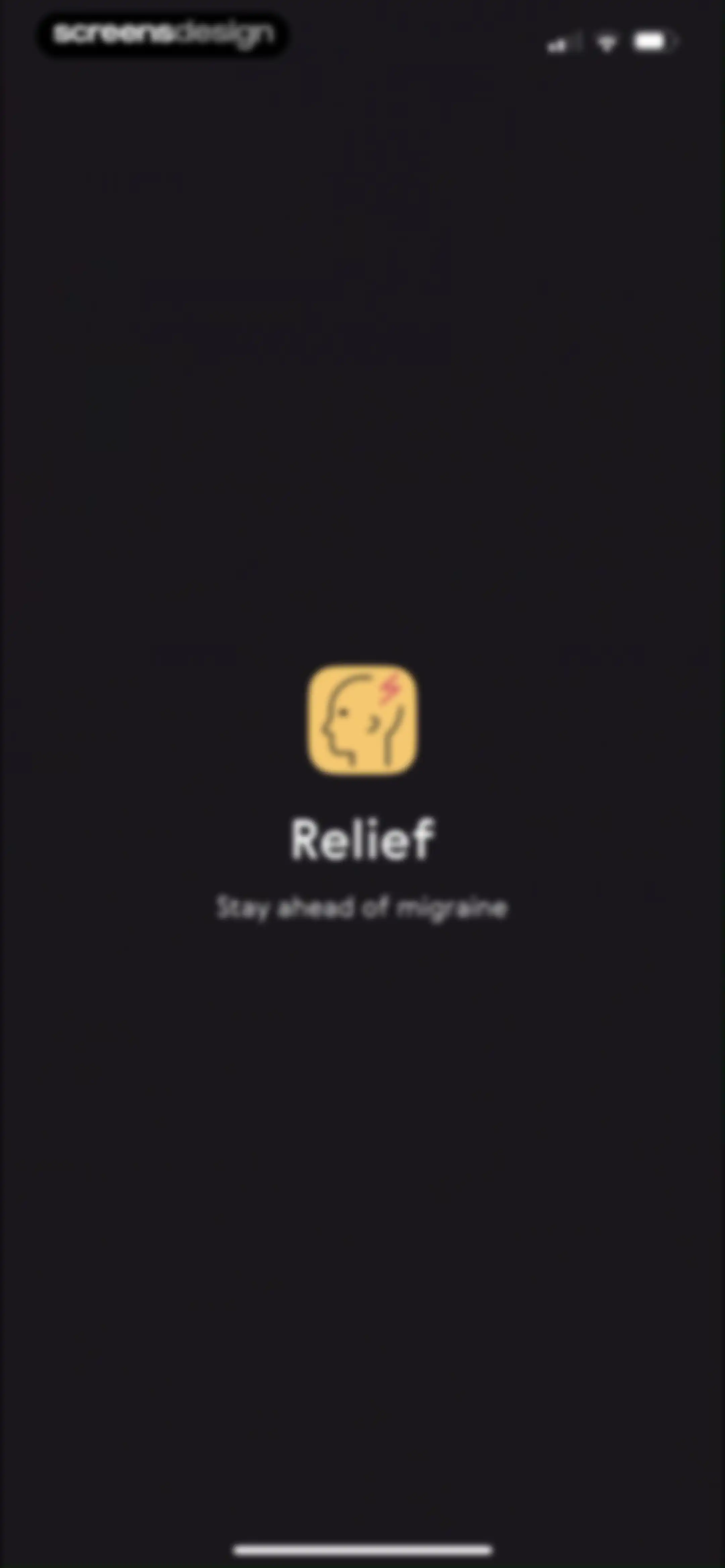 Relief - Migraine Tracker screen 1