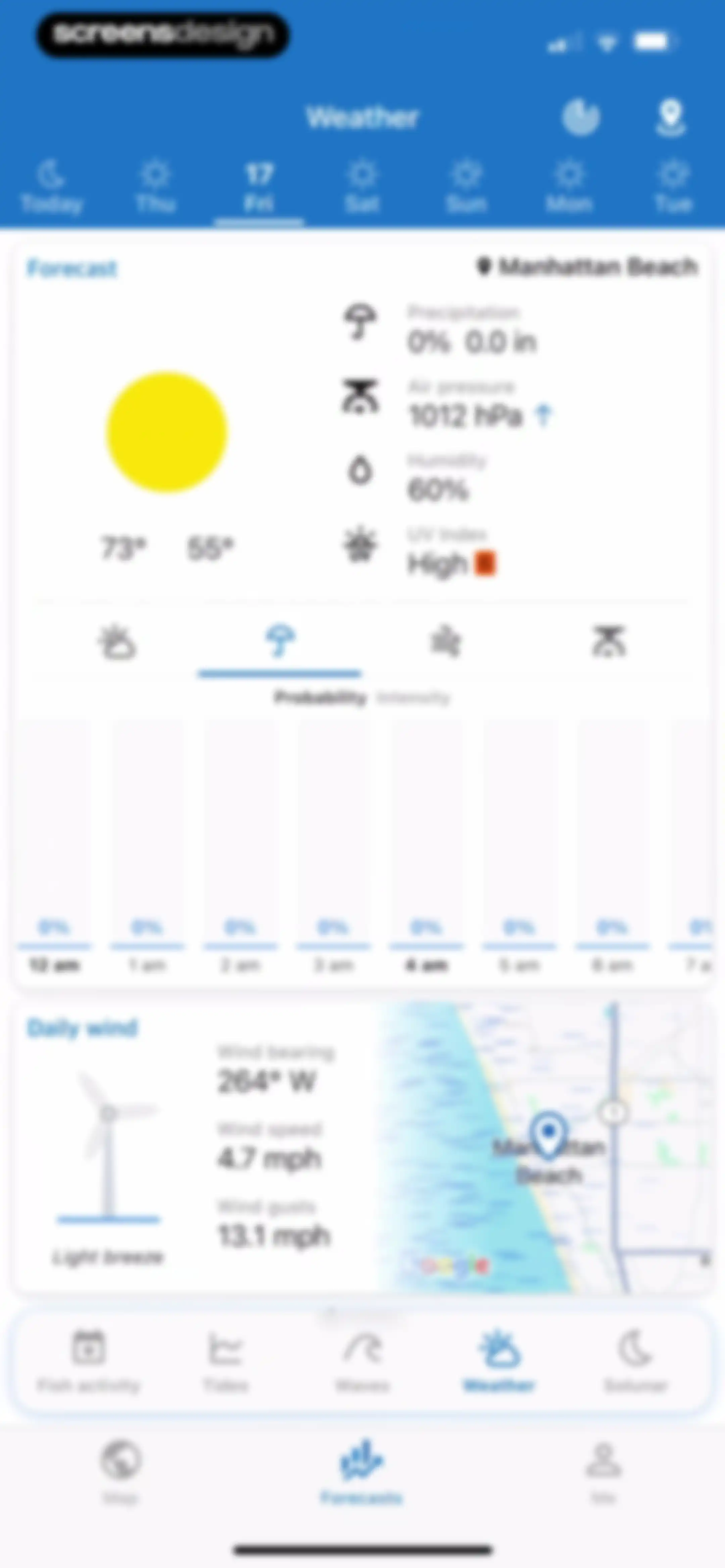 Fishing Points: Map & Forecast screen 101
