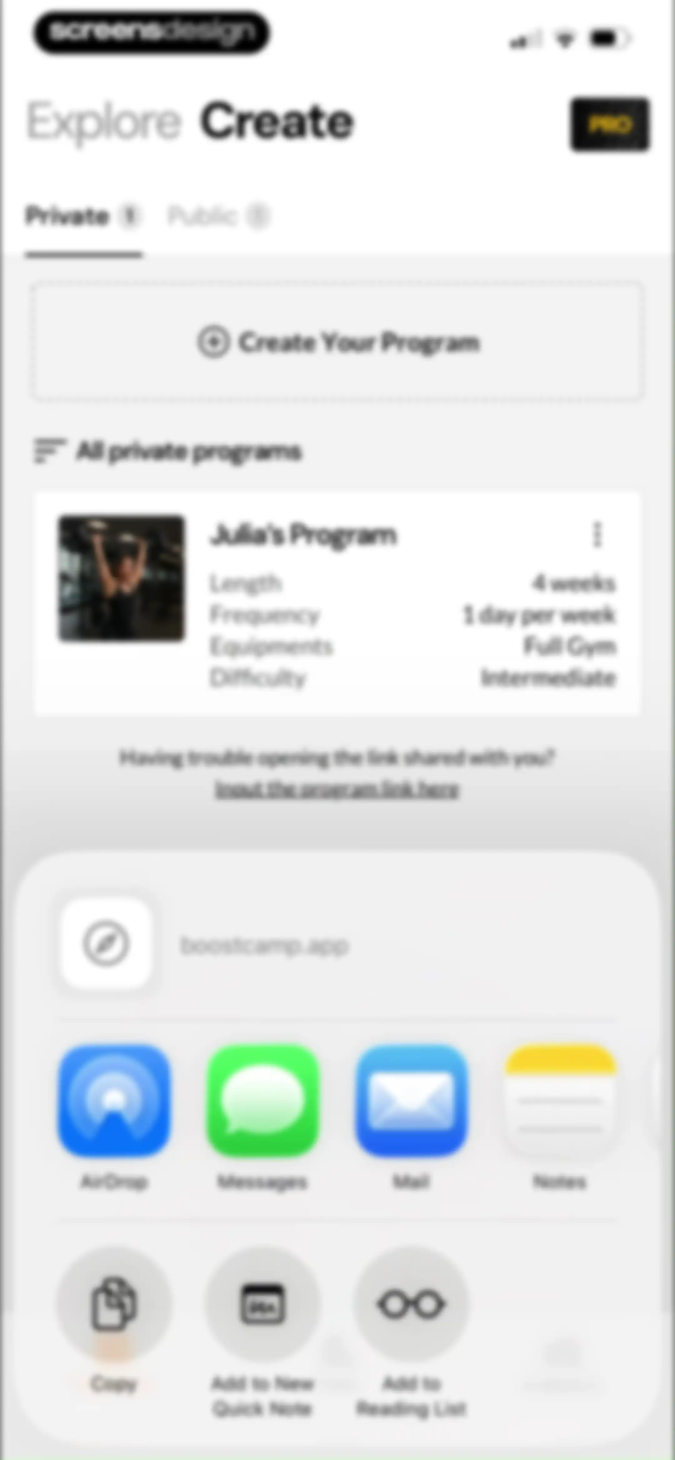 Boostcamp: Workout Programs screen 128