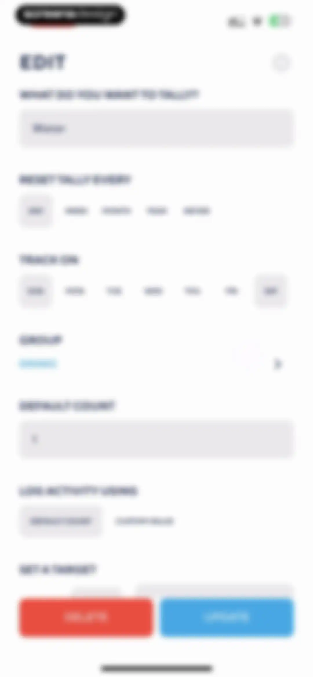 Tally: The Anything Tracker screen 51