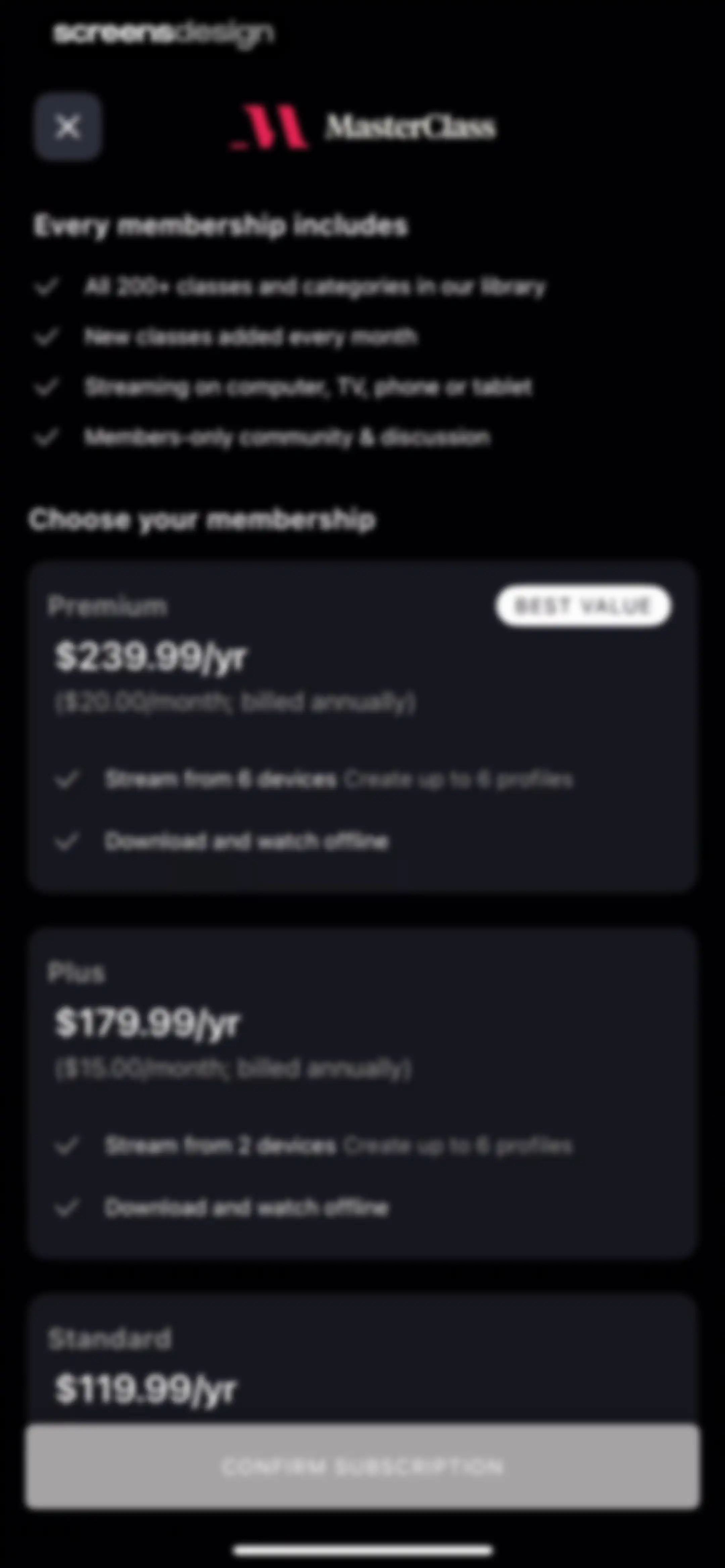 MasterClass: Online Classes screen 8