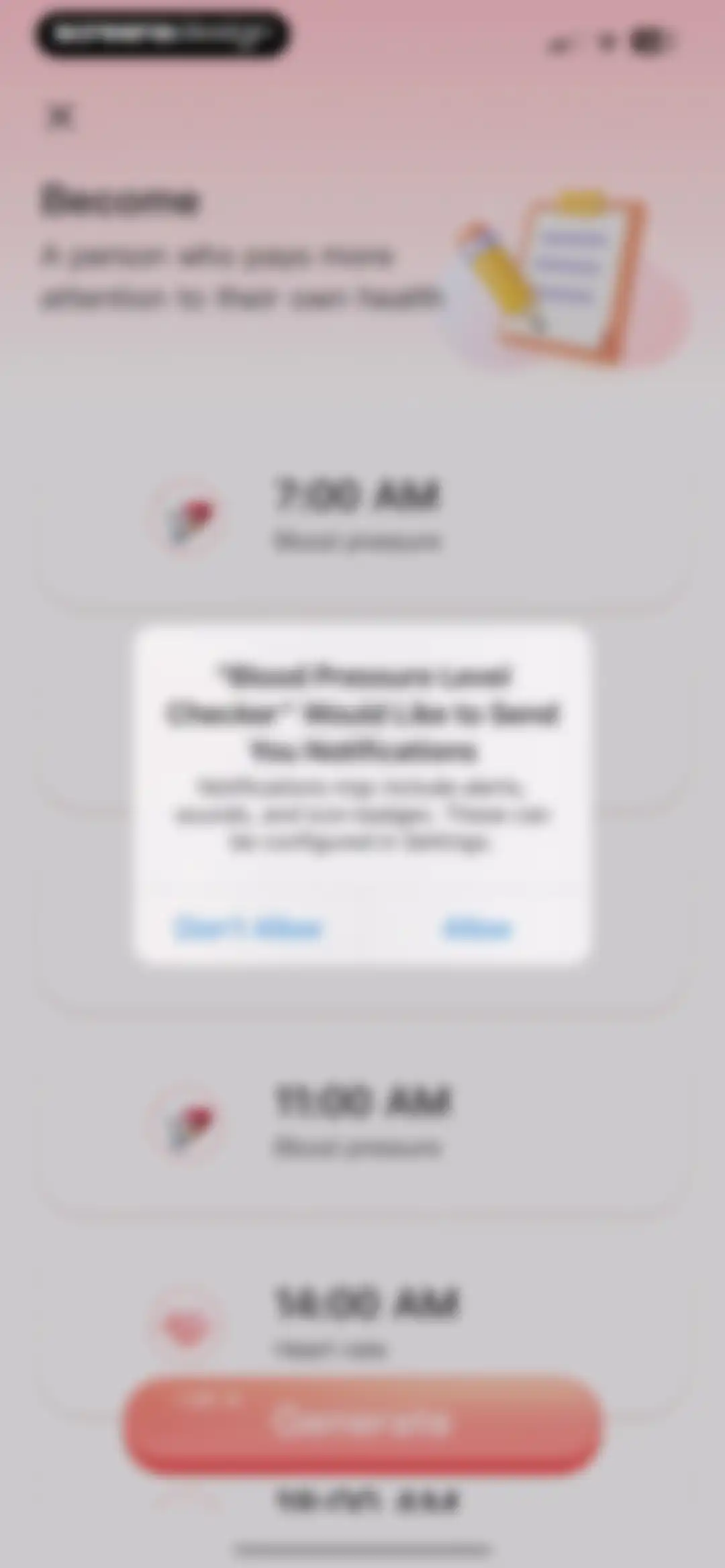Blood Pressure Level Checker screen 28