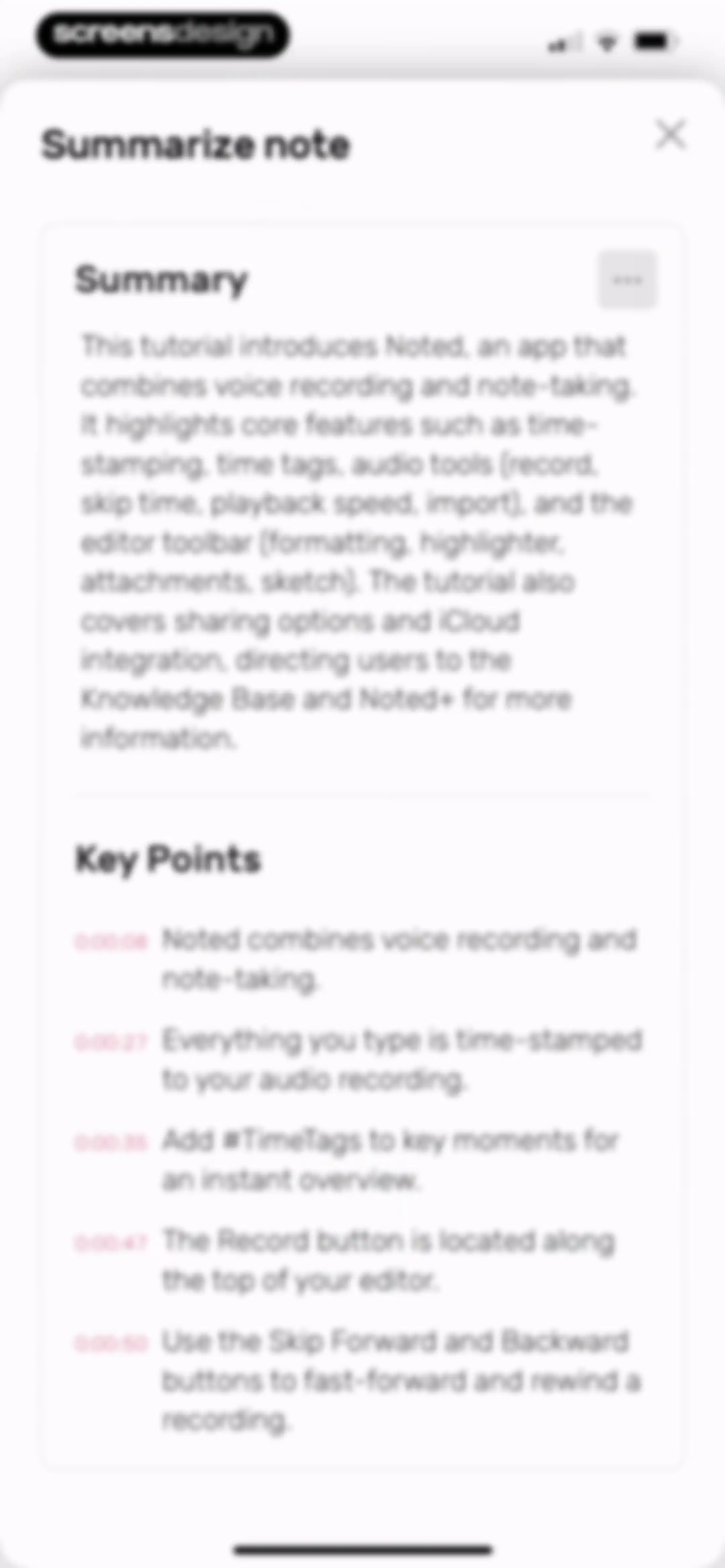 Noted: Record & AI Transcribe screen 50