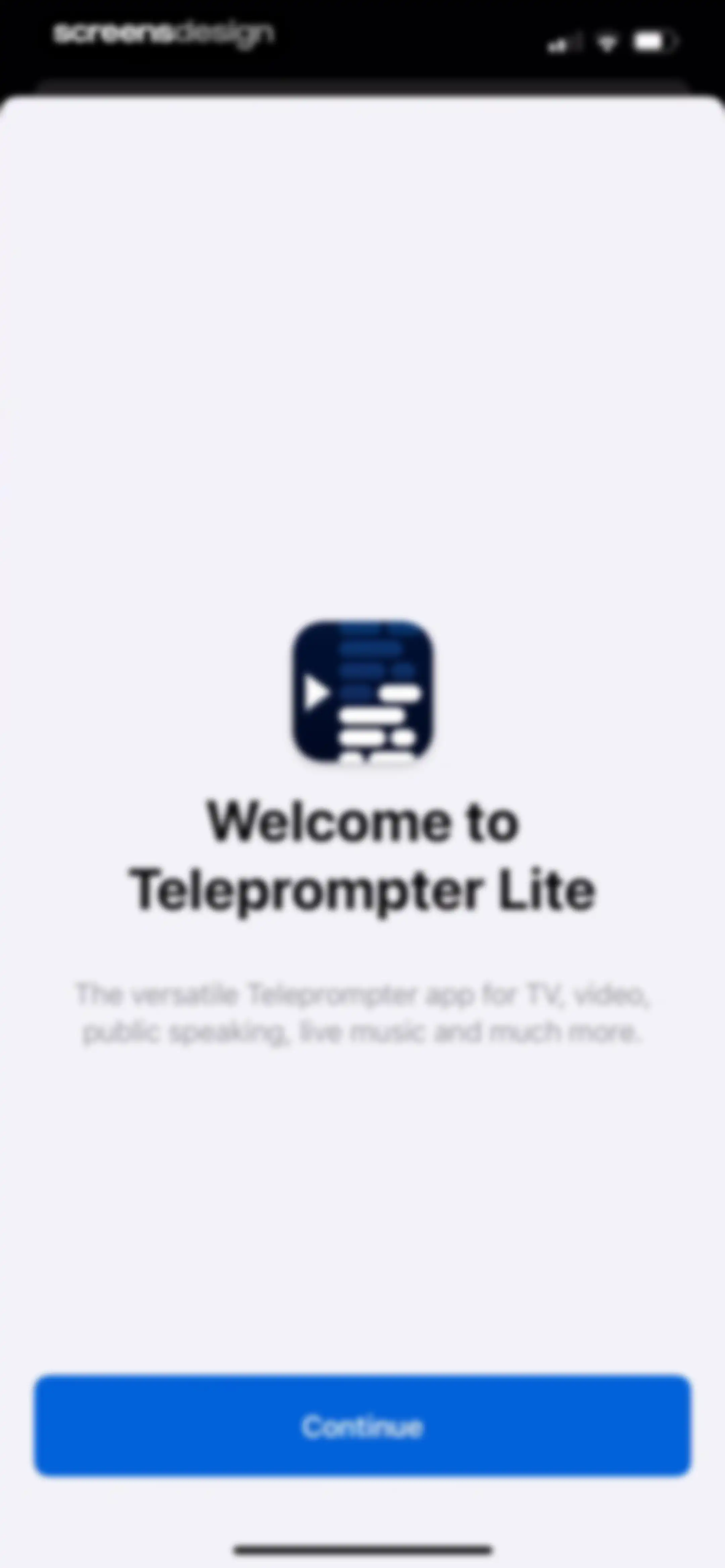 Teleprompter screen 1
