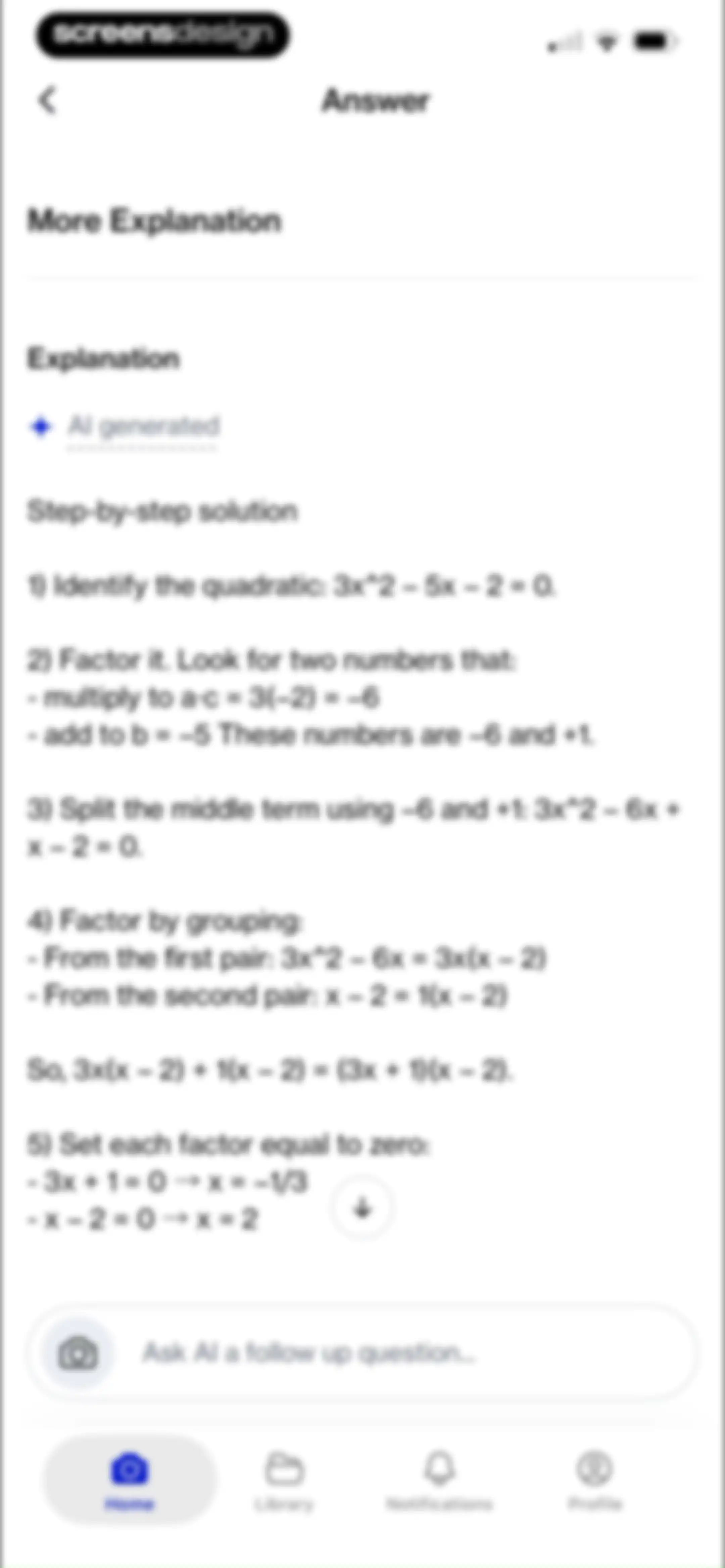 Course Hero: AI Homework Help screen 18