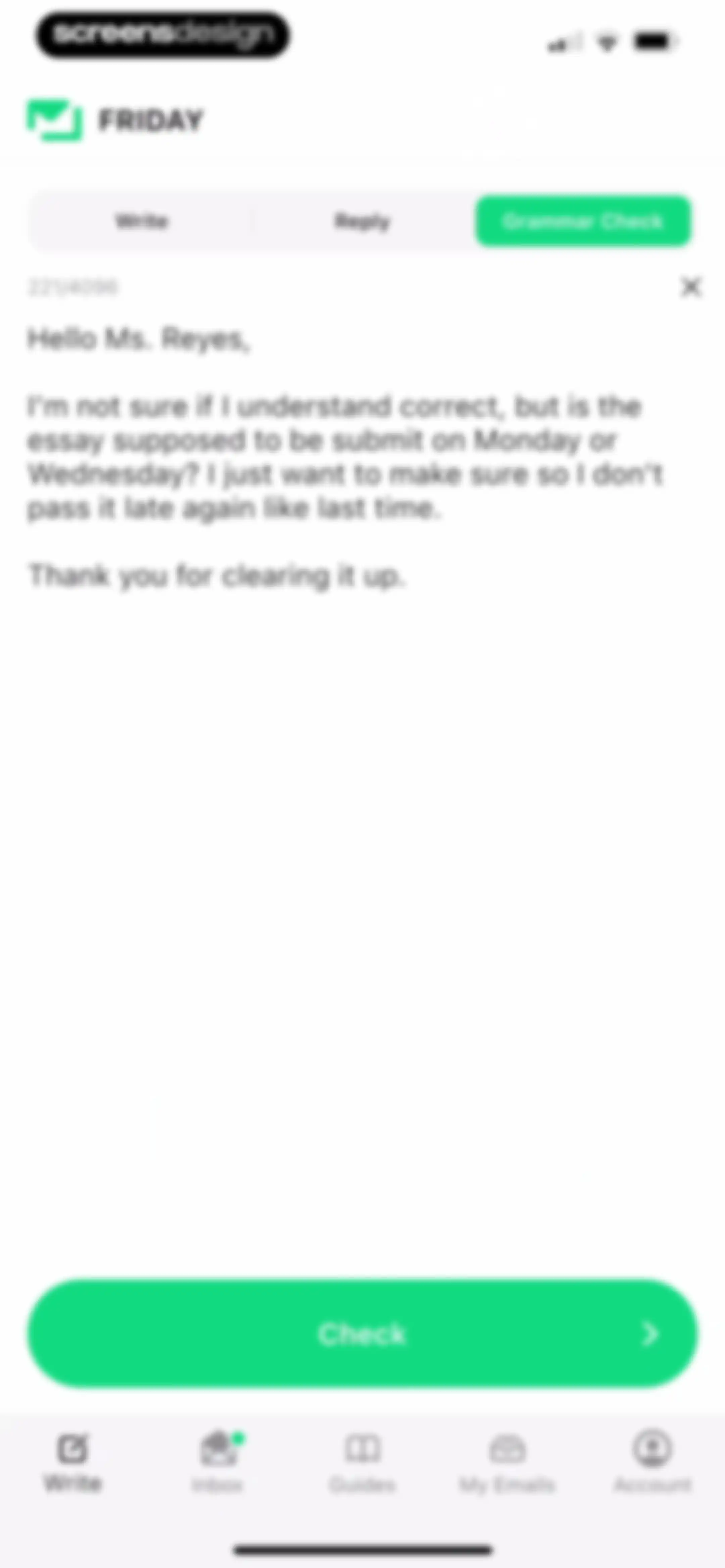 Friday AI Email Writer screen 40