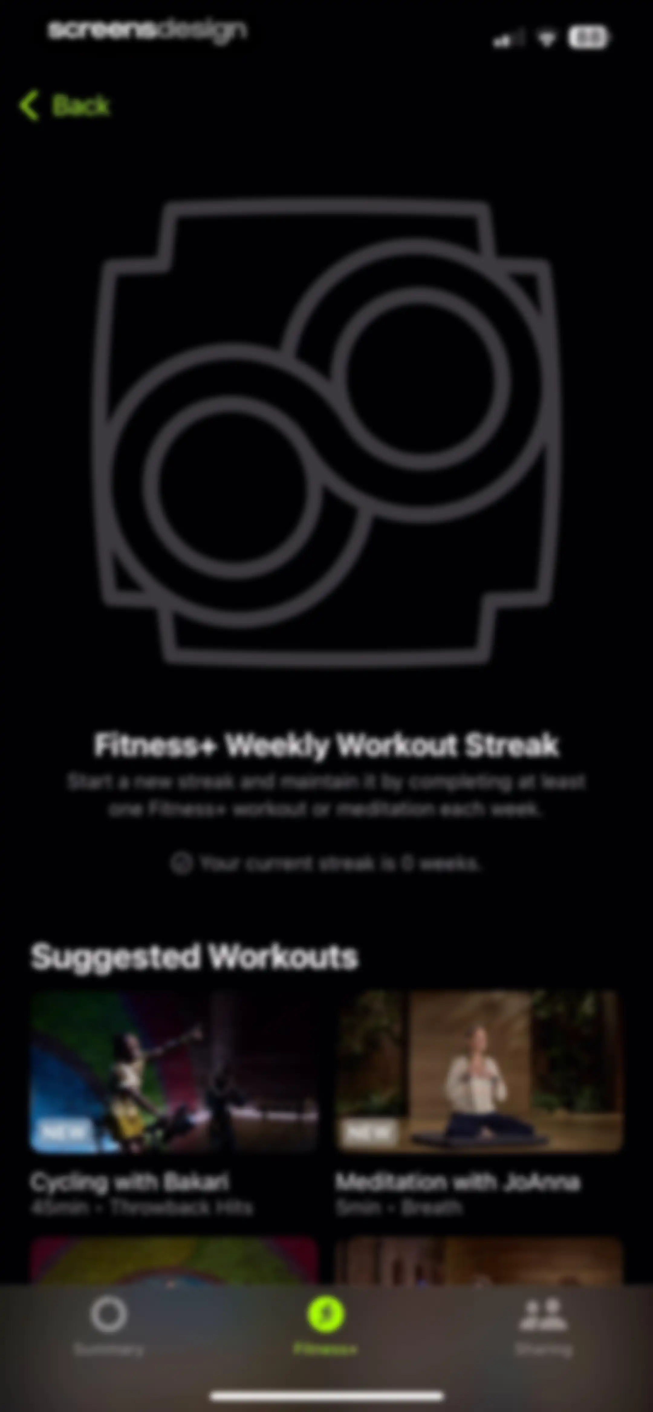 Apple Fitness screen 111