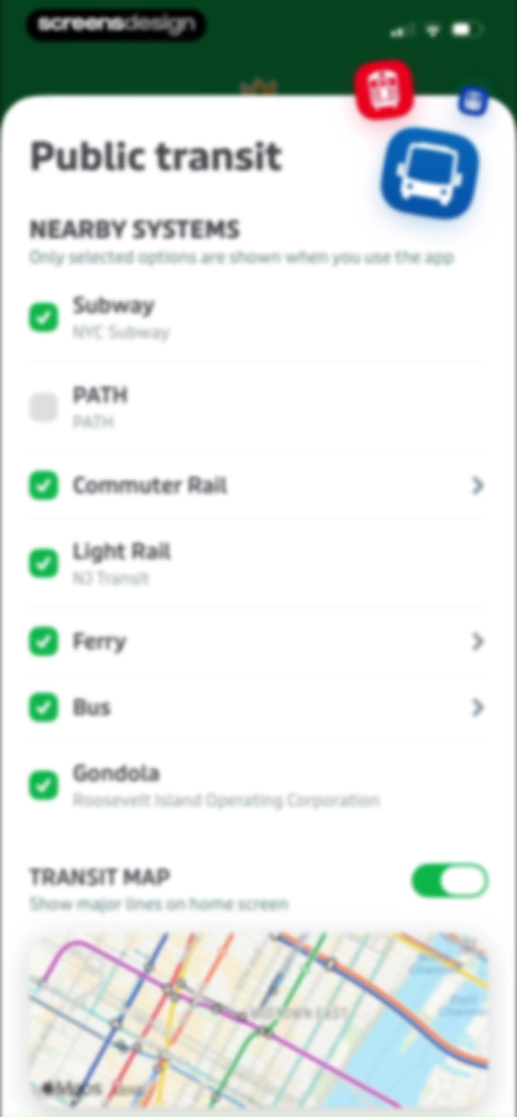 Transit • Subway & Bus Times screen 69