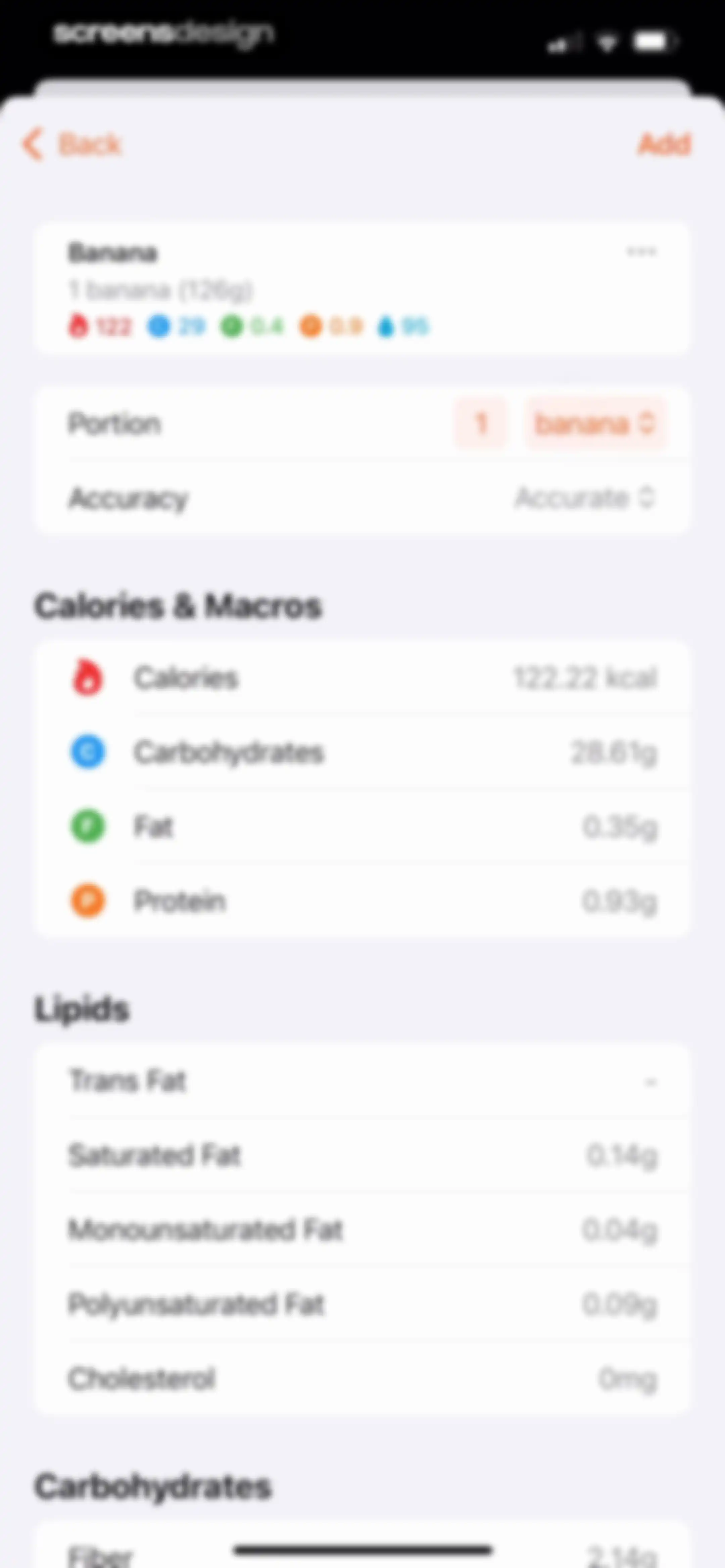 Nutrition Tracker: Foodnoms screen 101
