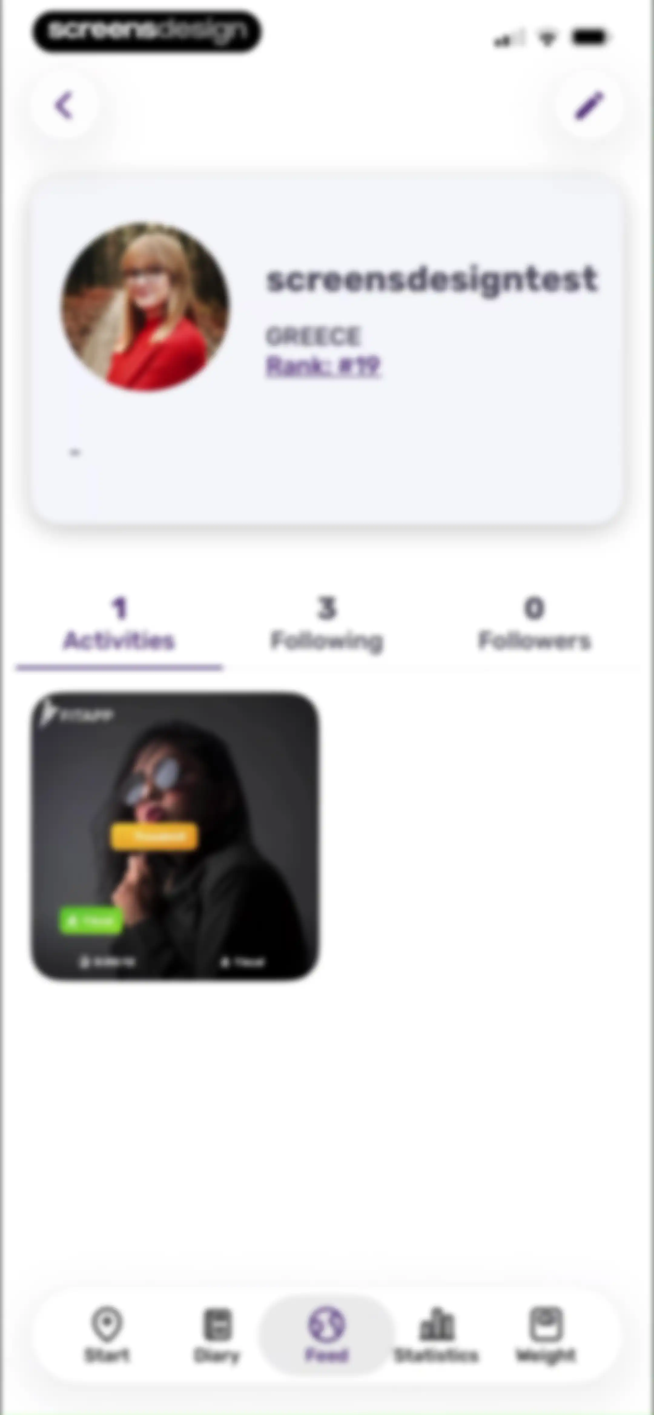 Running Tracker App – FITAPP screen 124