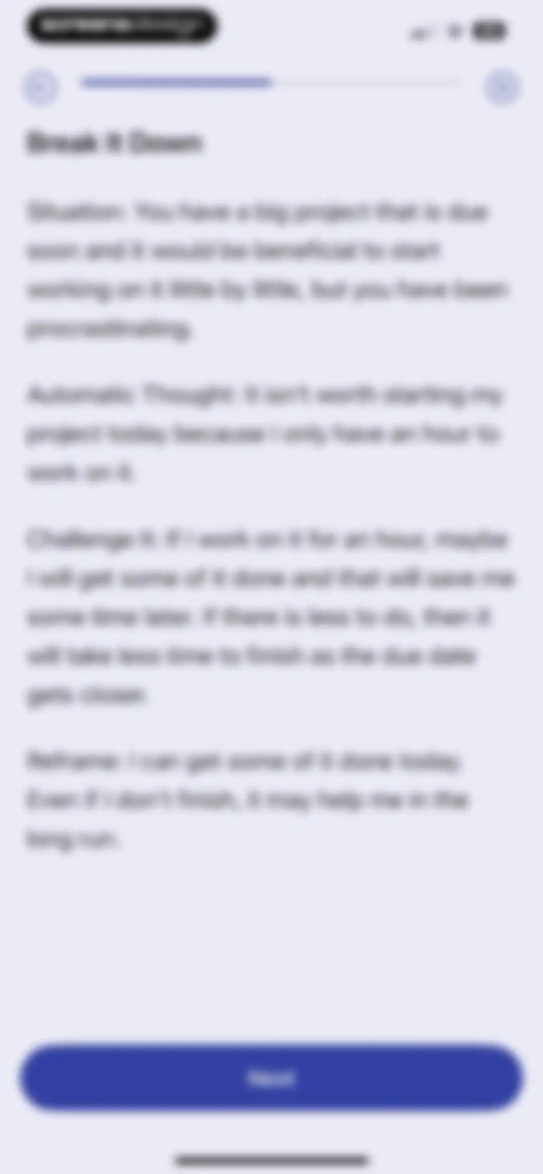 Clarity: CBT Self Help Journal screen 101