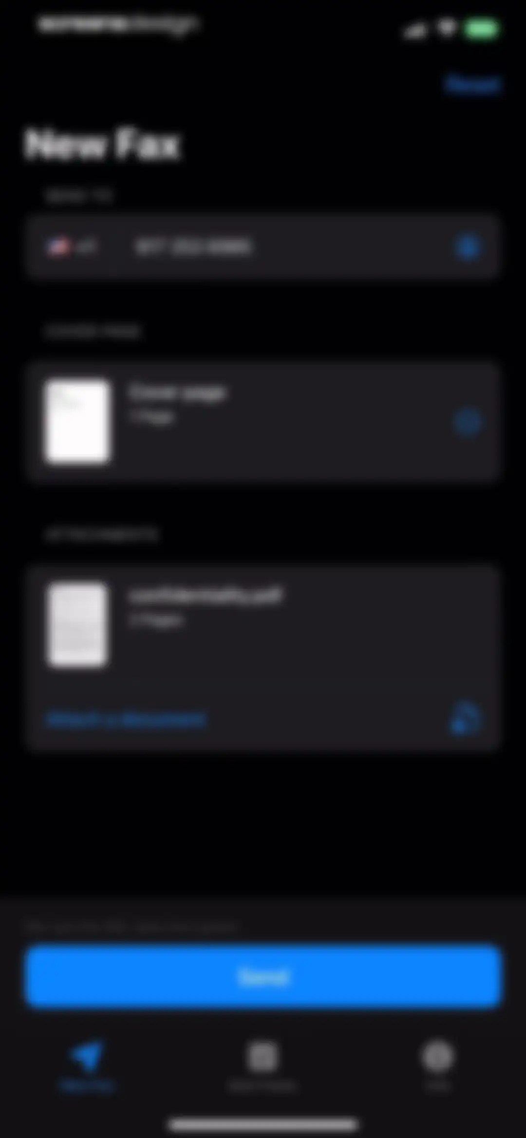 FAX from iPhone - Send Doc screen 7