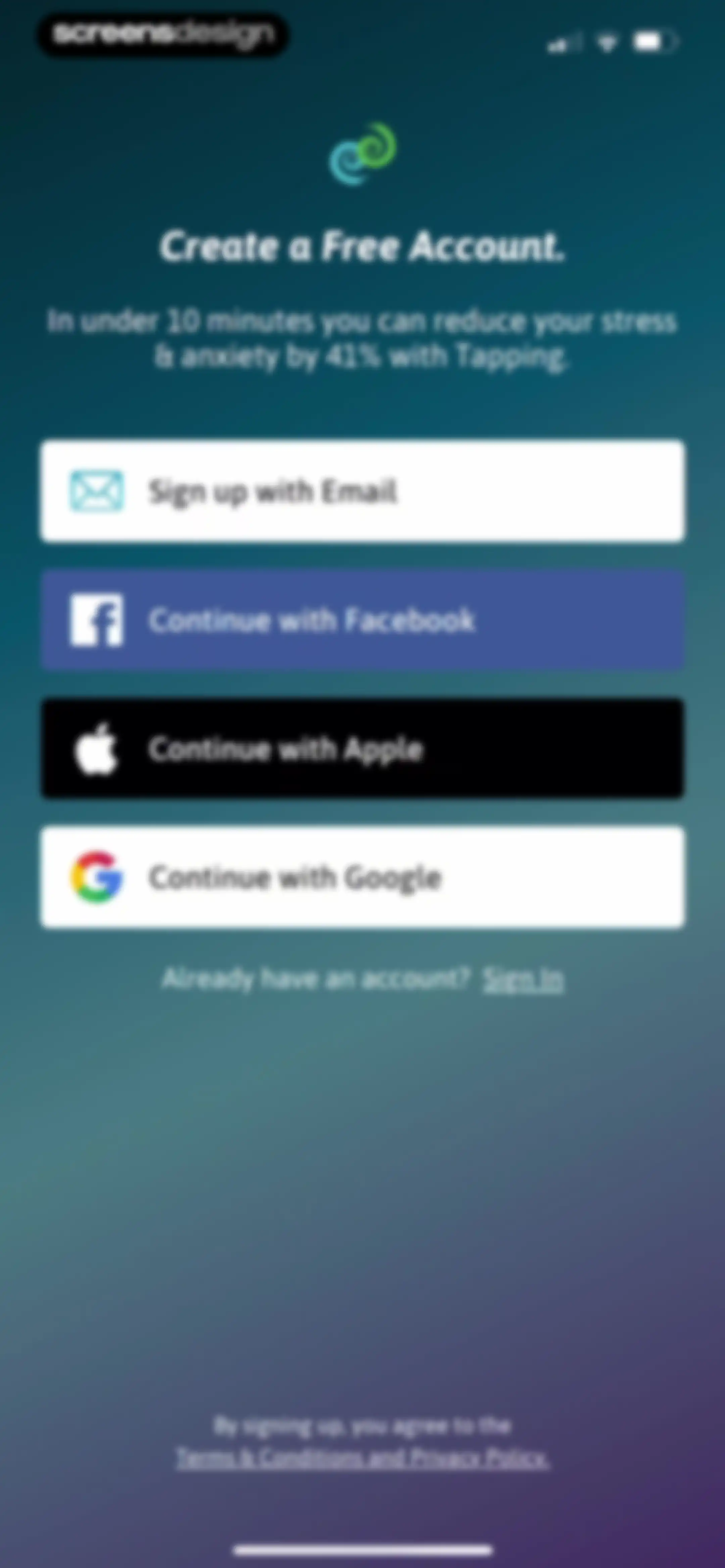 The Tapping Solution screen 7