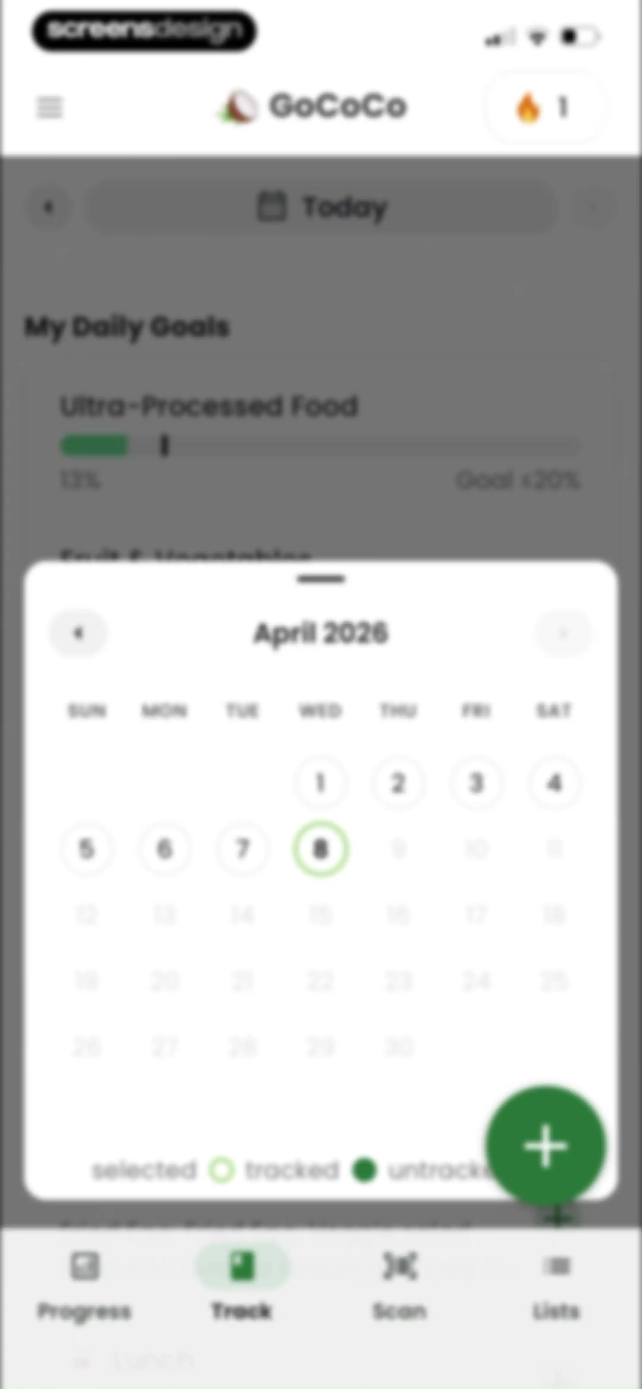 Diabetes food tracker - Gococo screen 87