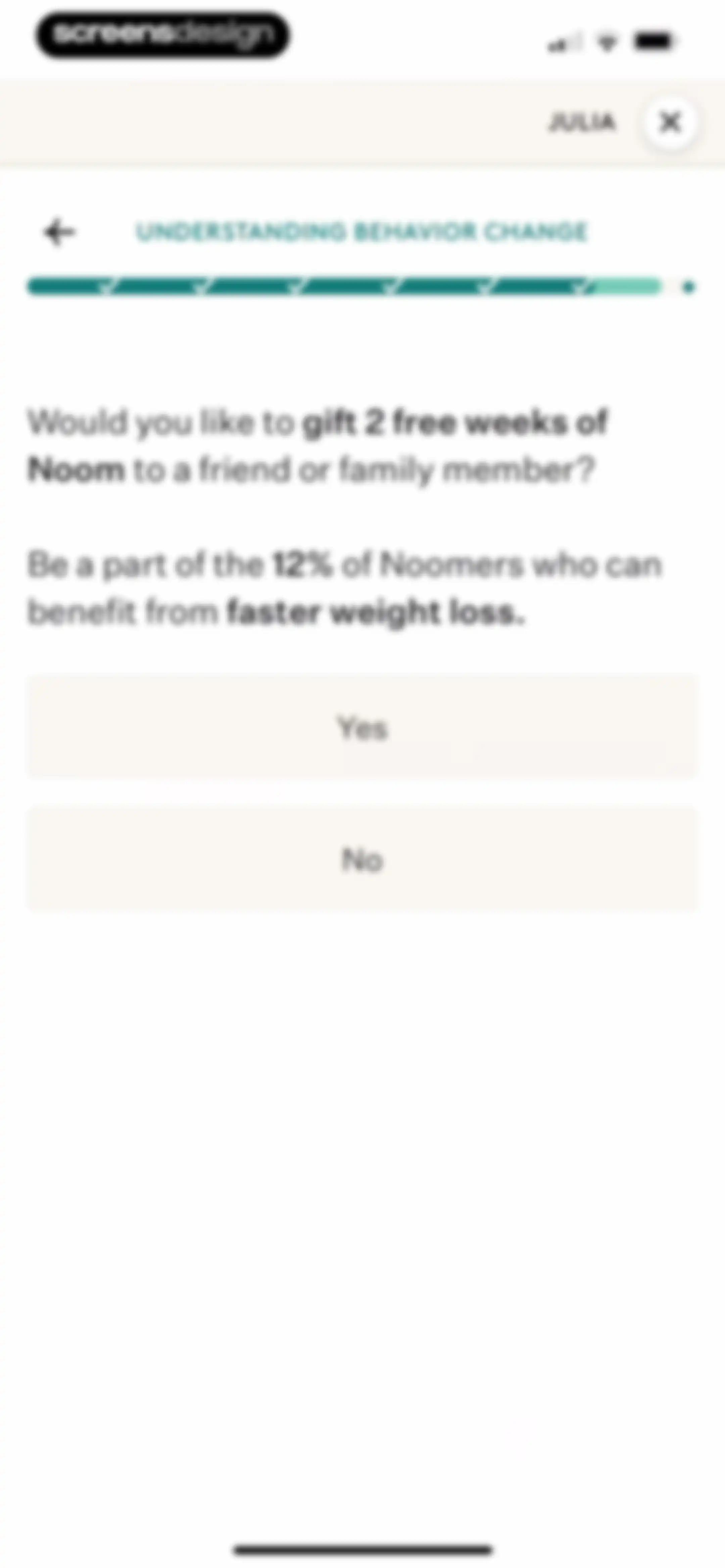 Noom Weight Loss, Food Tracker screen 87