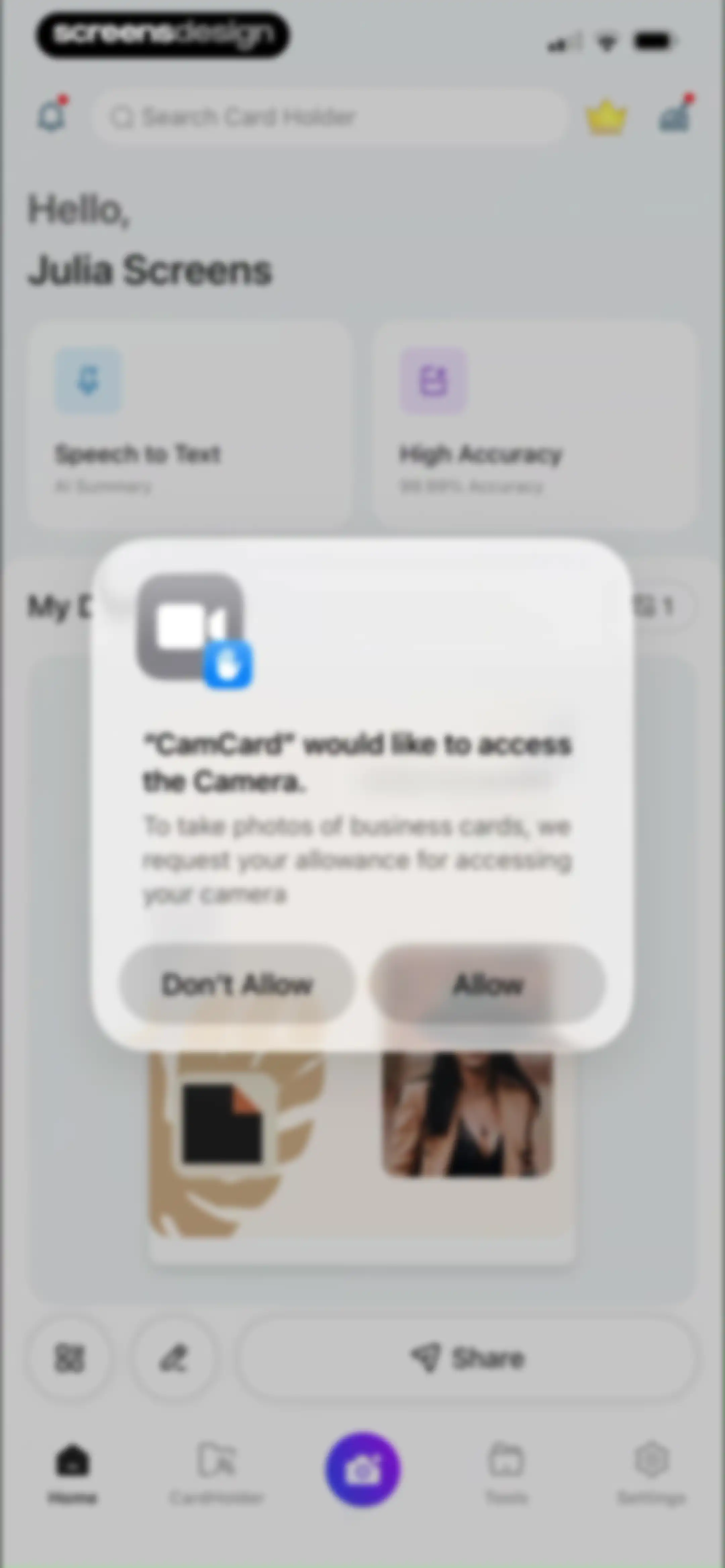 CamCard AI Business Assistant screen 88