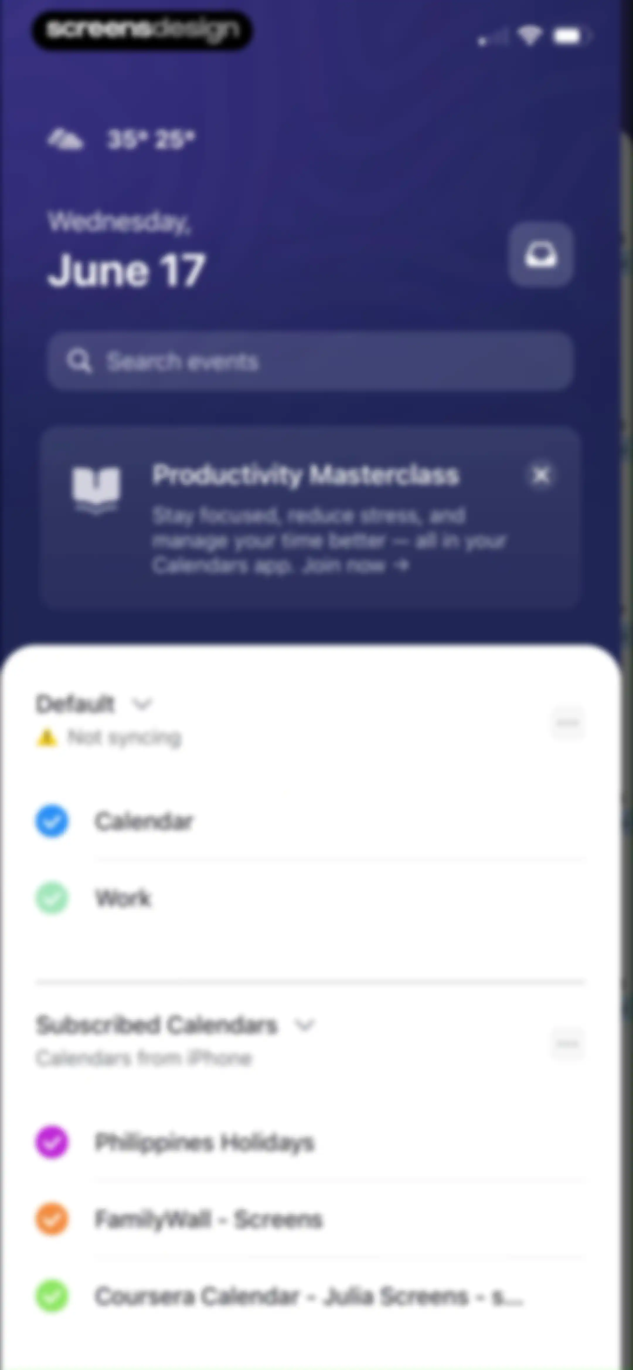 Calendars: Schedule Planner screen 70
