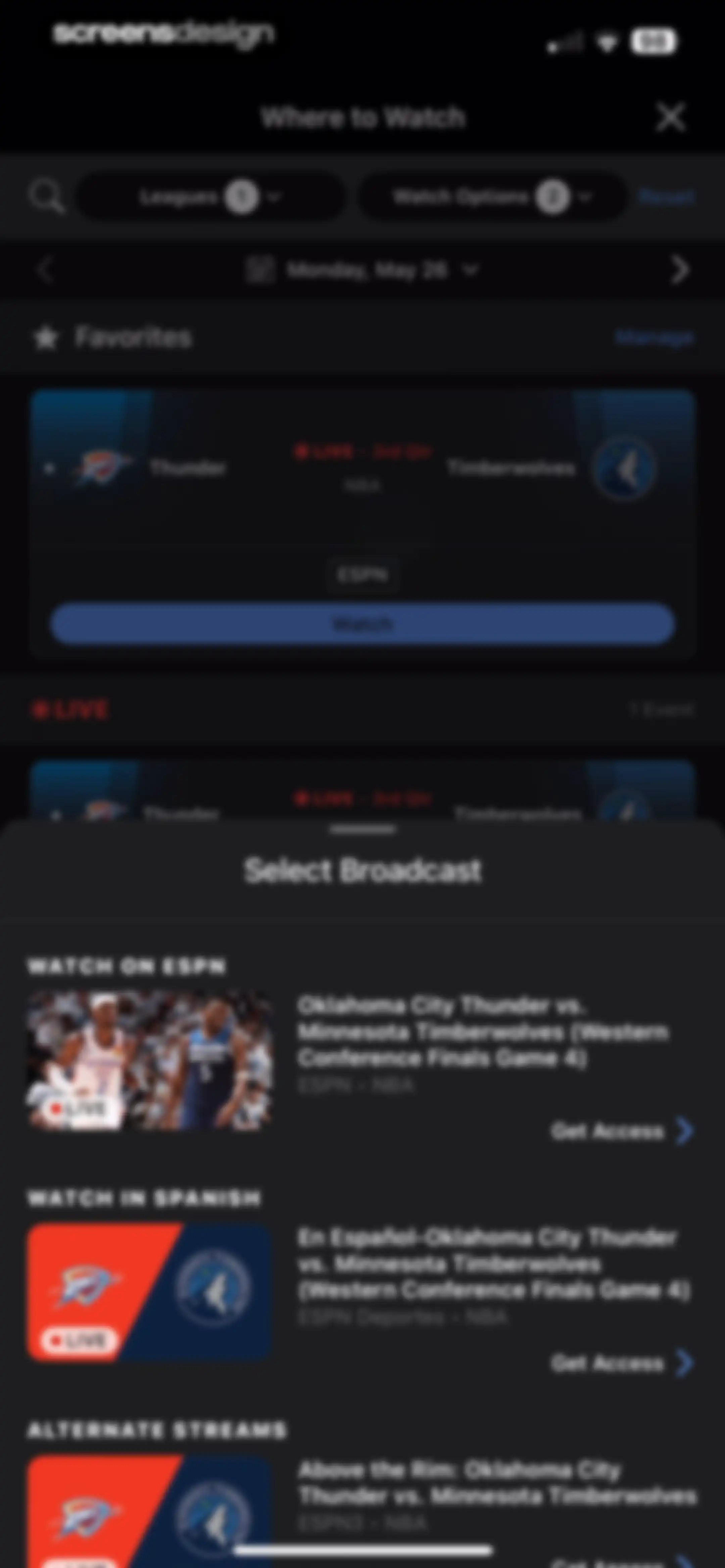 ESPN: Live Sports & Scores screen 109