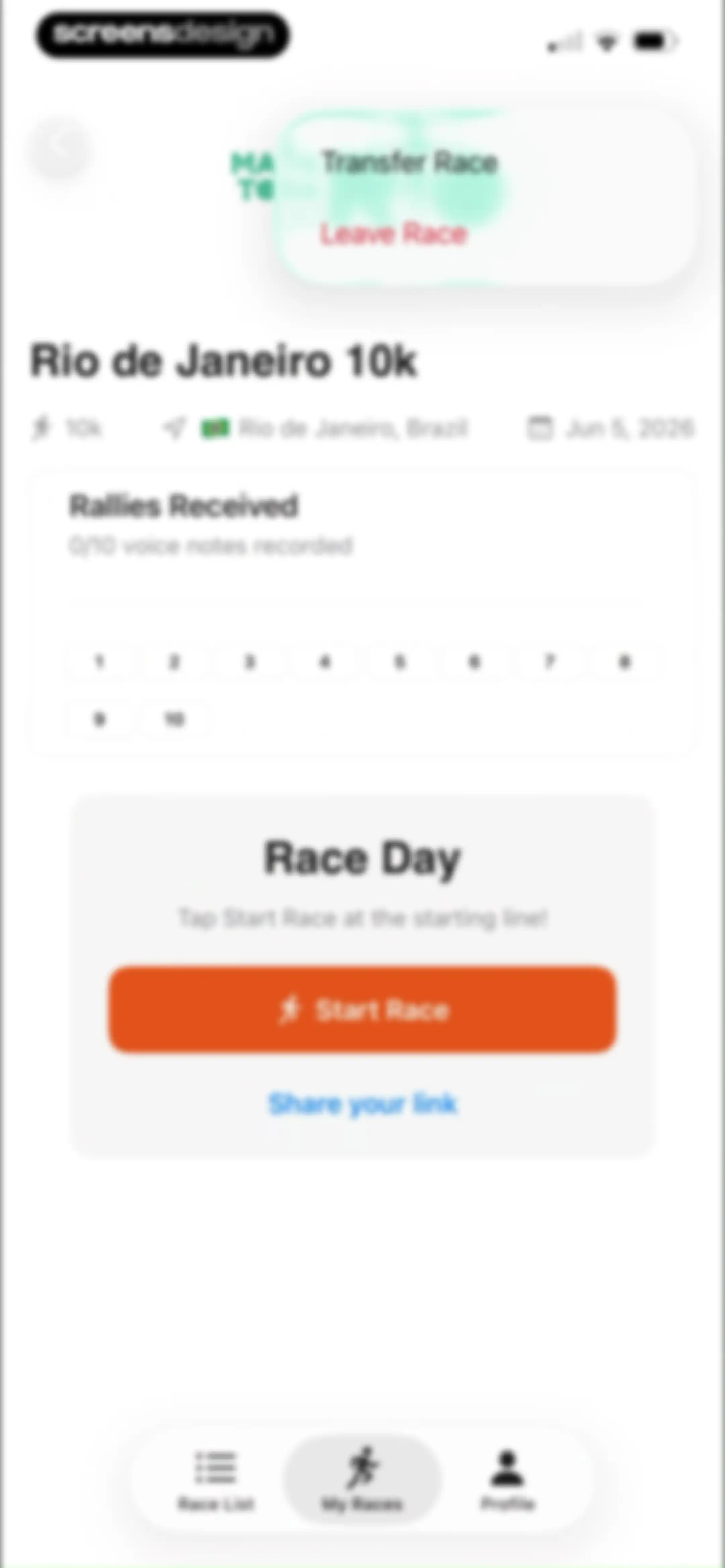 Rally: Voice Notes on Race Day screen 38