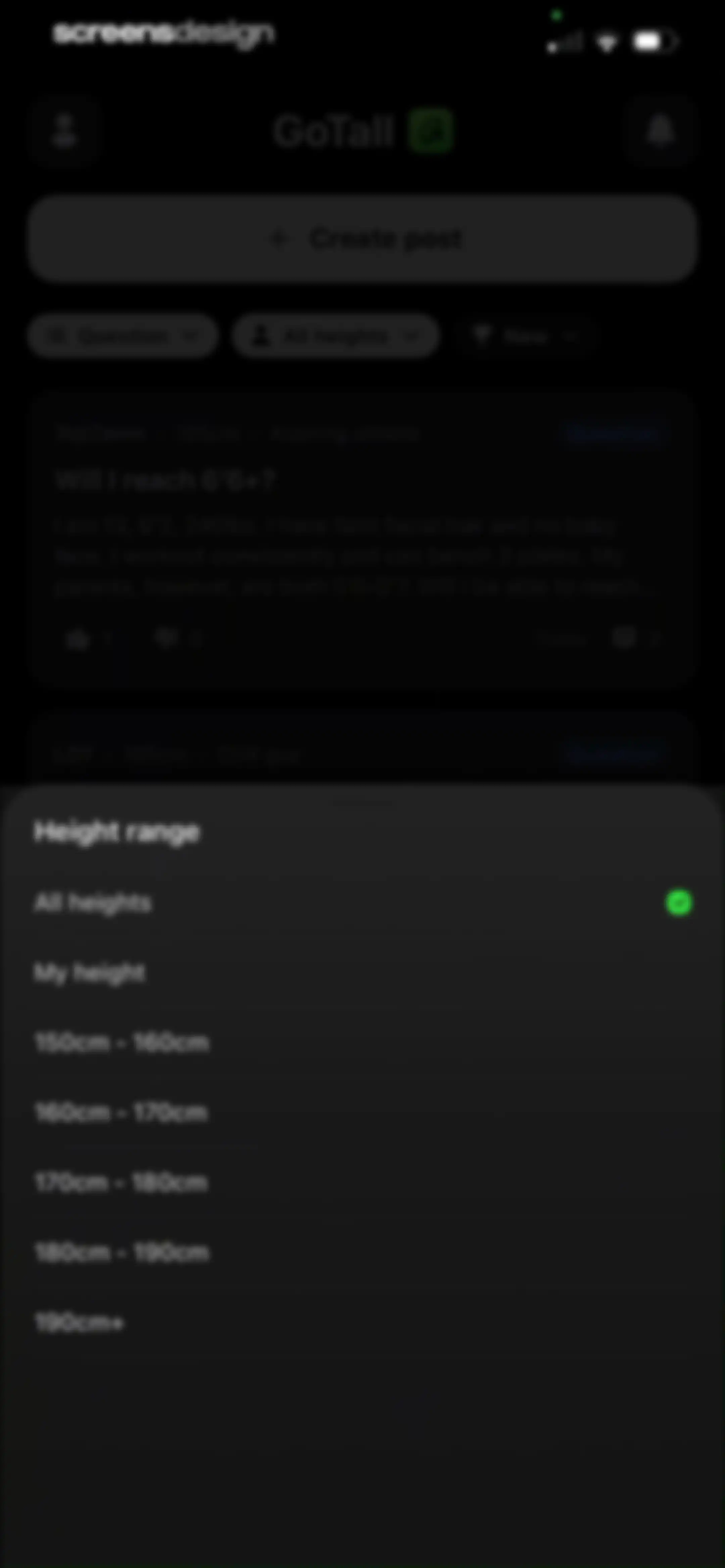 GoTall - Height Predictor screen 148
