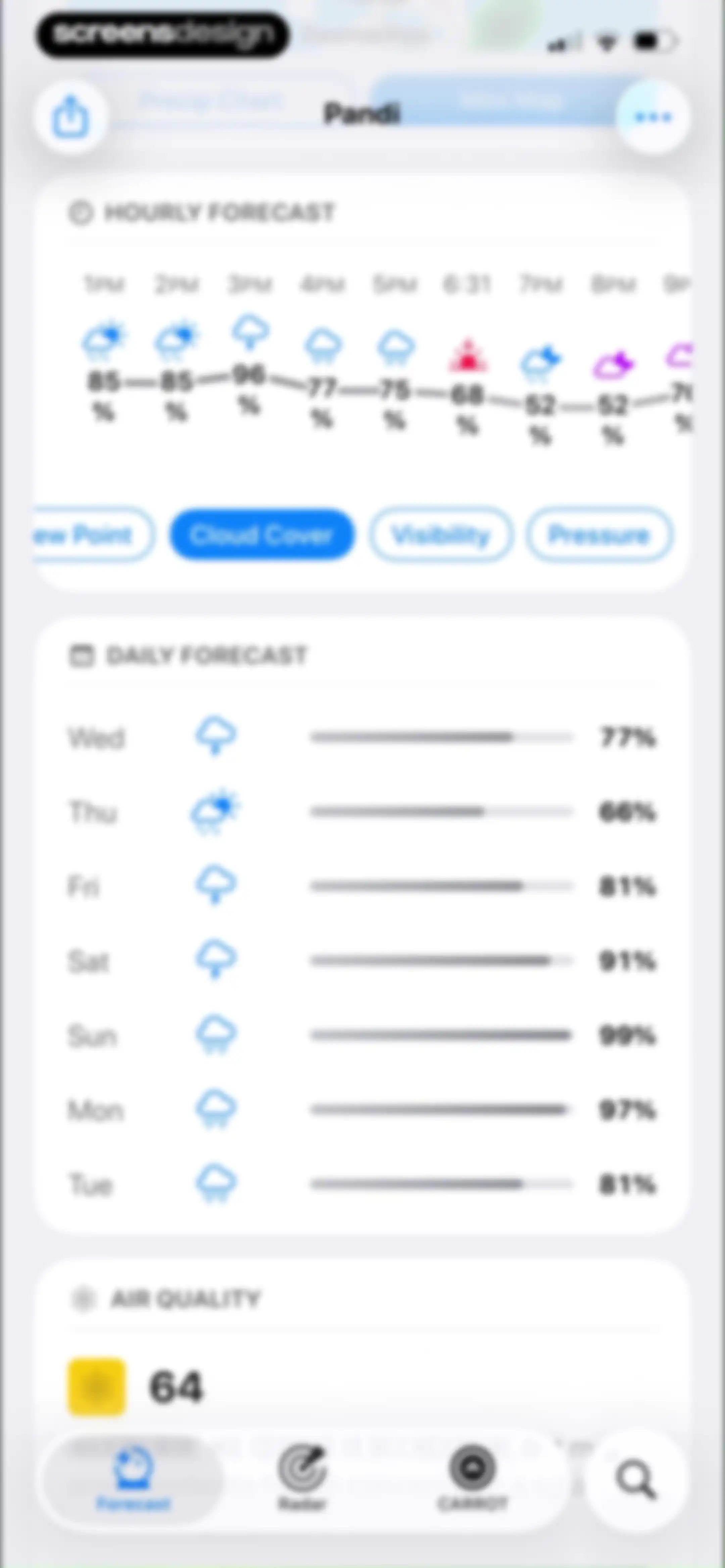 CARROT Weather: Alerts & Radar screen 56