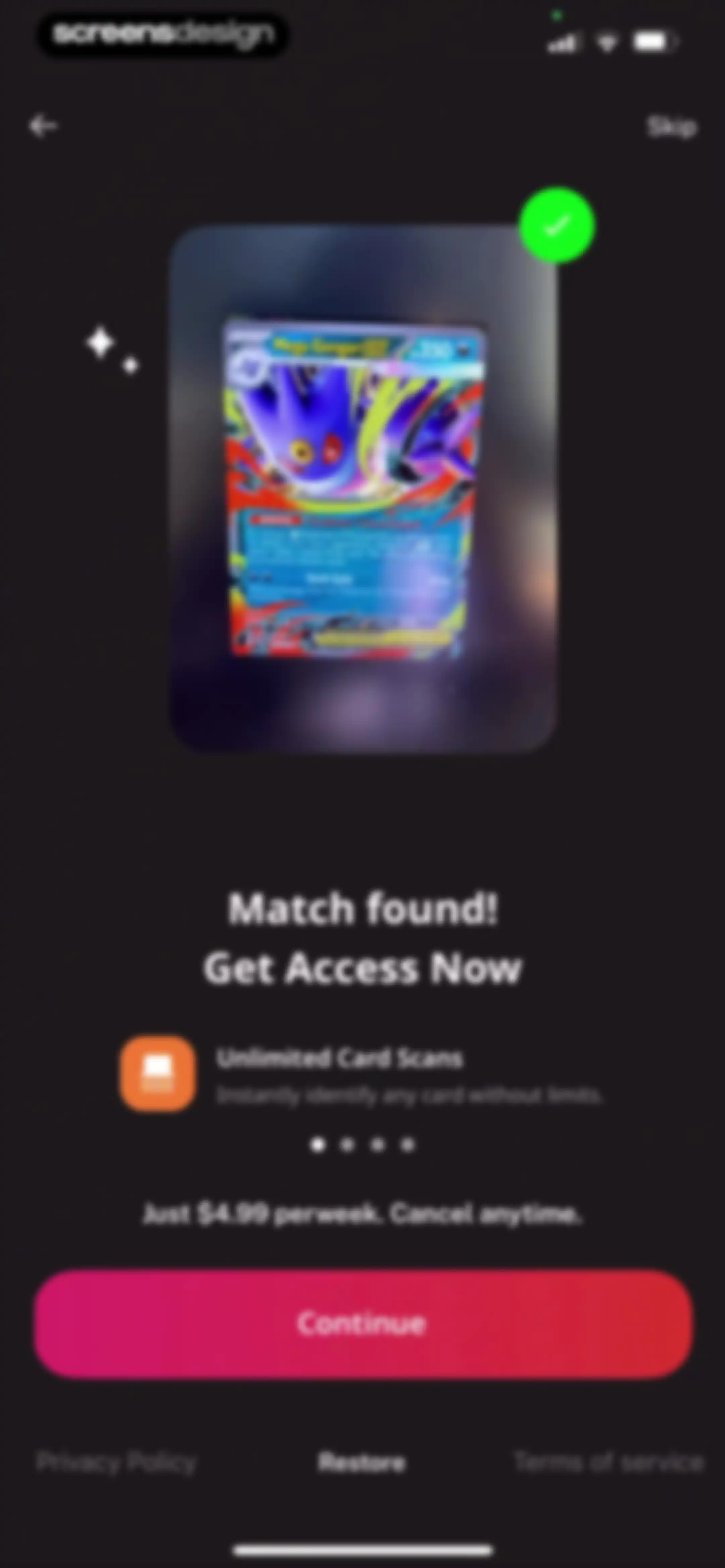 TCG Card Identifier Value screen 16