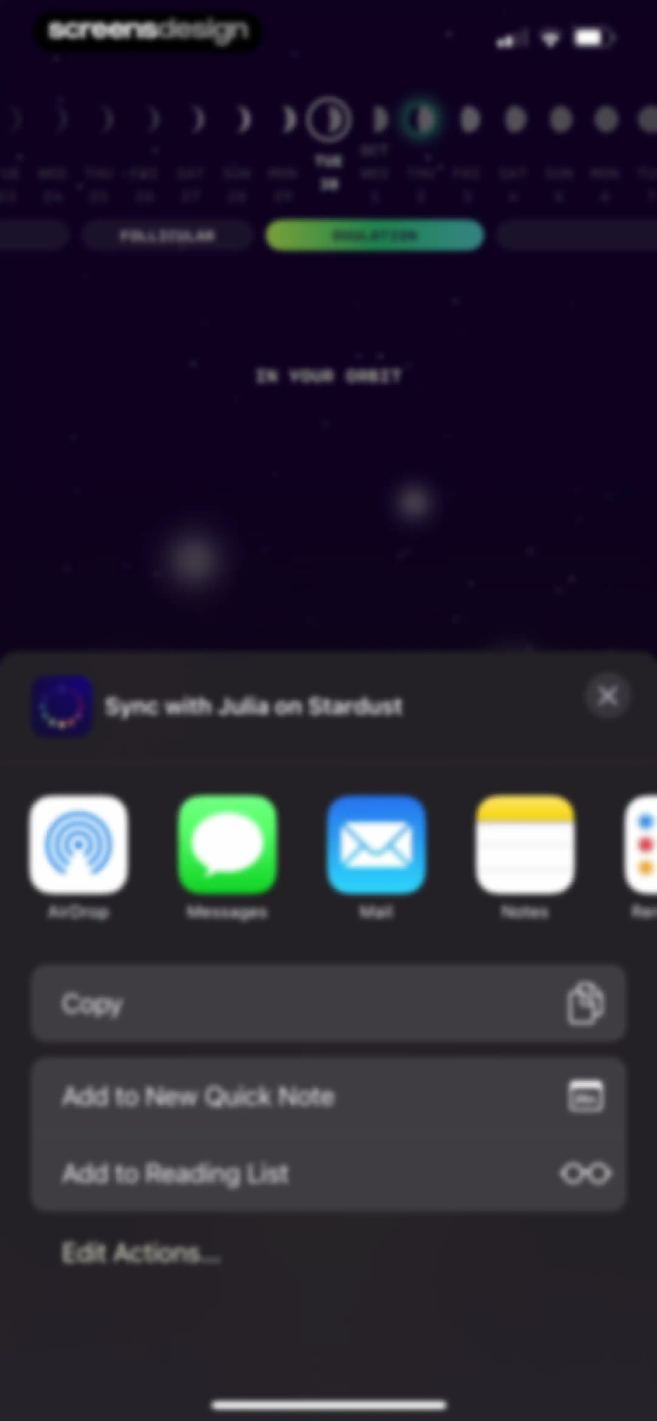 Stardust Period Tracker screen 91