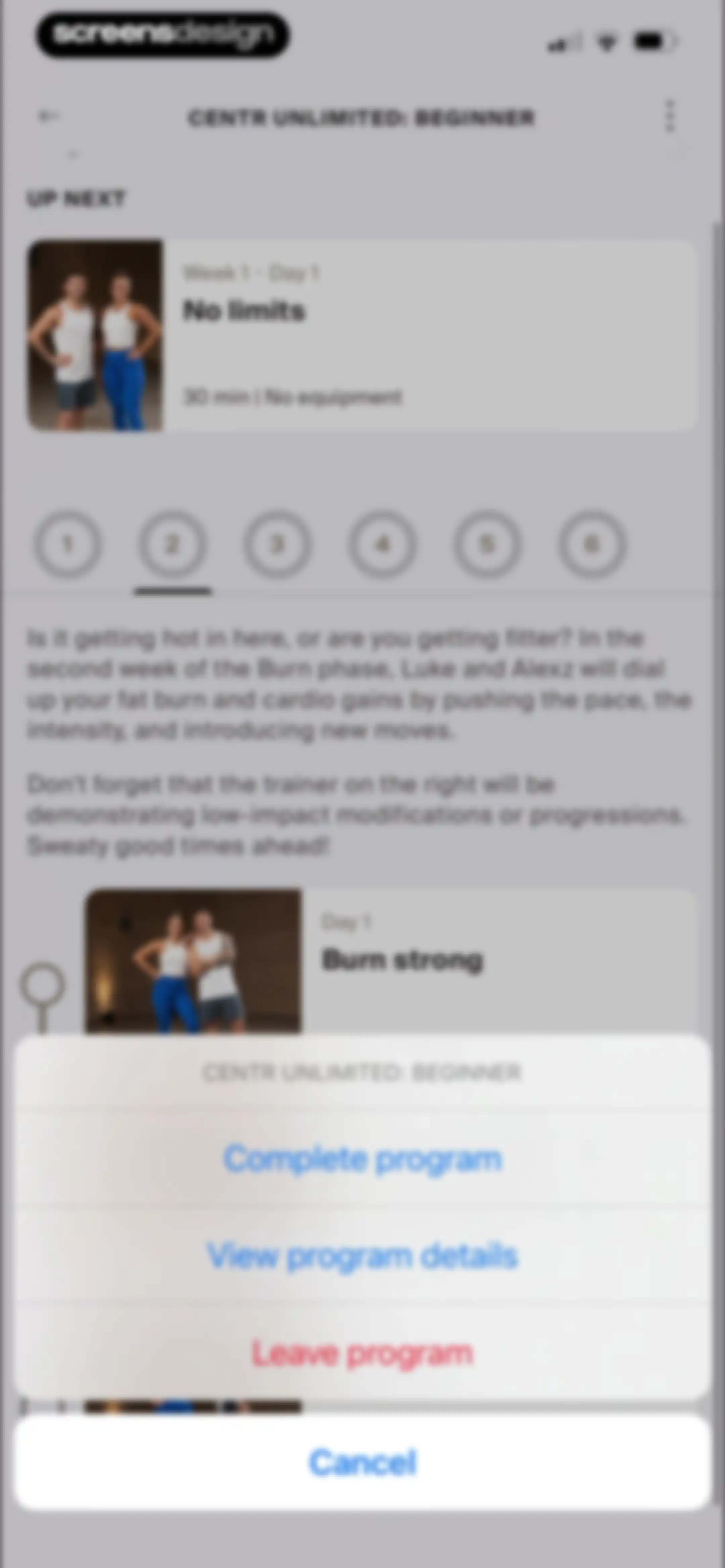 Centr: Strength & Fitness App screen 106