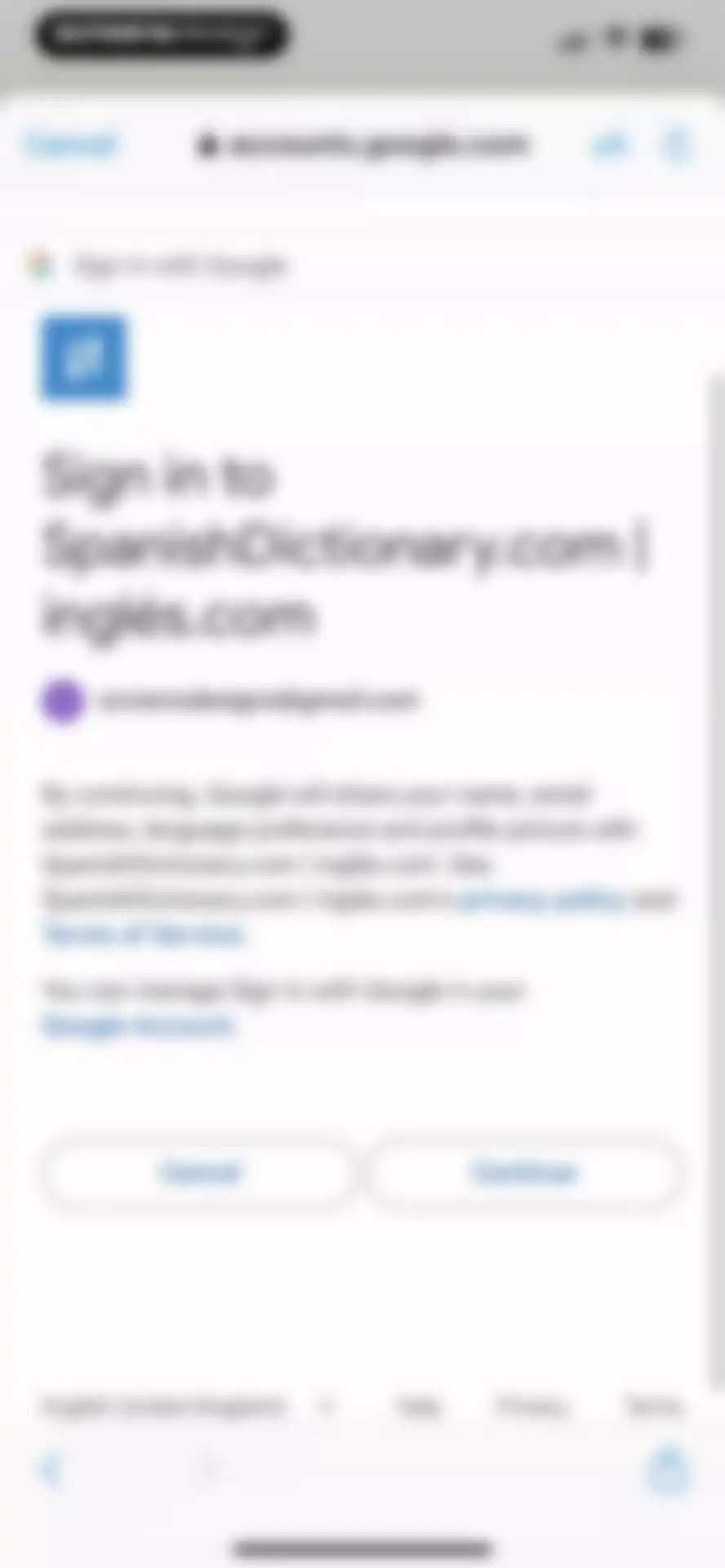 SpanishDictionary.com Learning screen 8