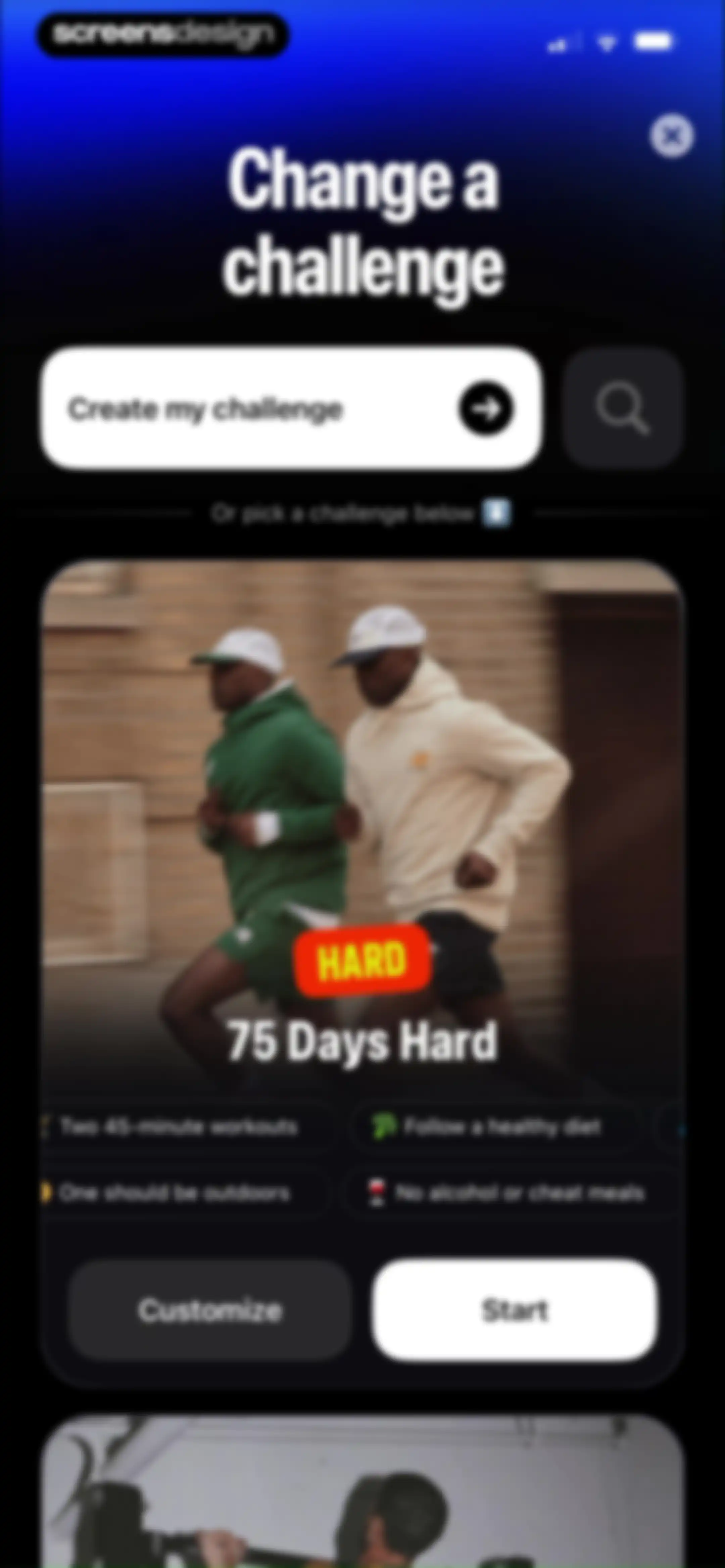 75 Days Challenge Tough & Soft screen 65