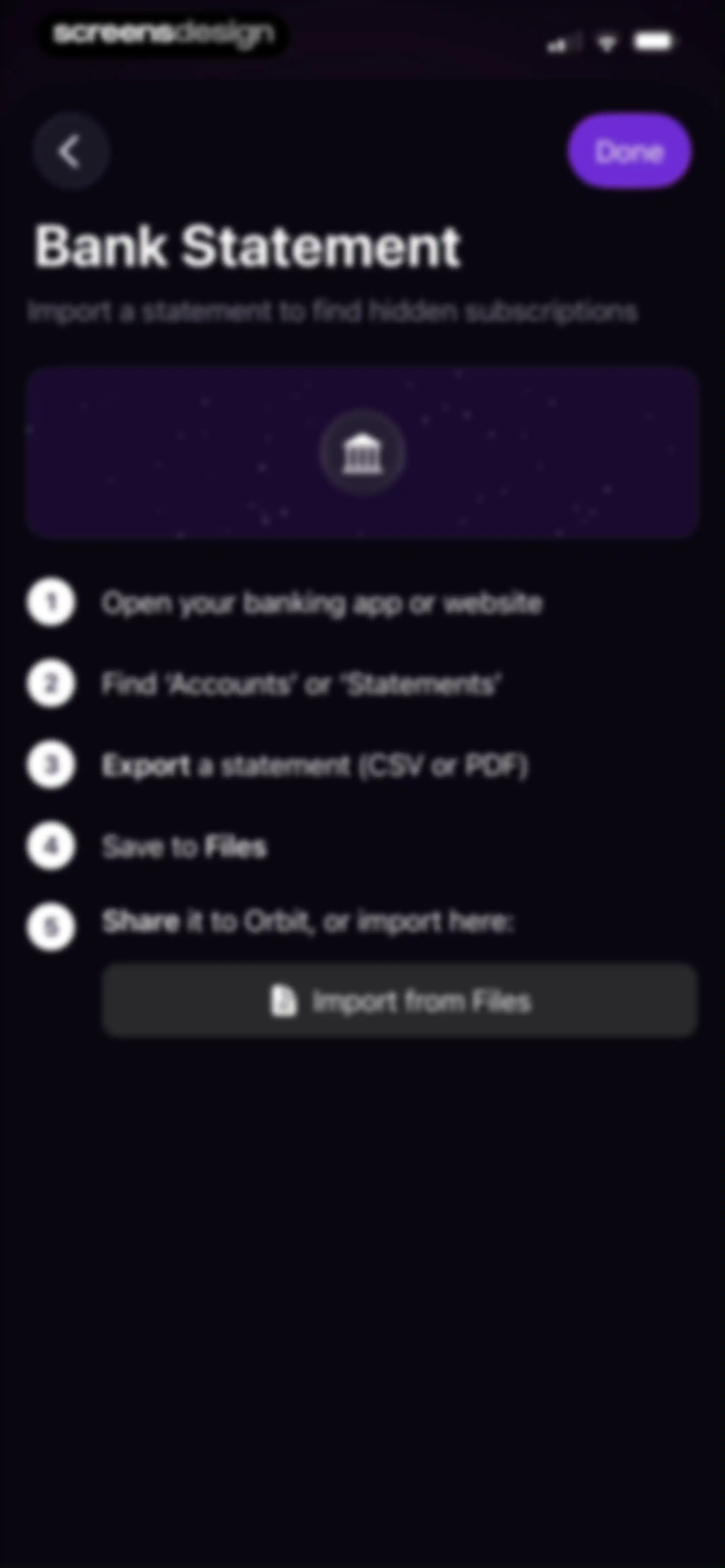 Subscription Manager: Orbit screen 33
