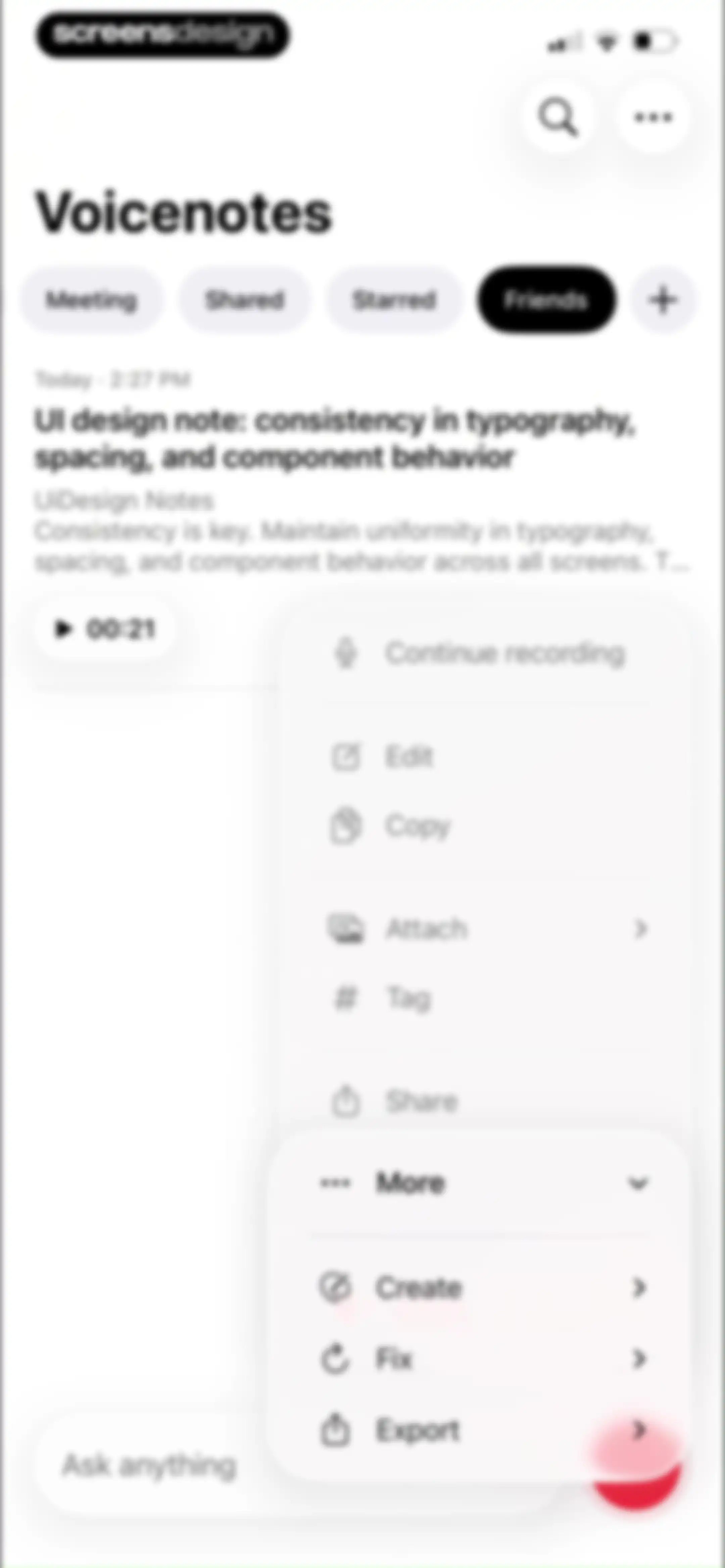 Voicenotes AI Notes & Meetings screen 51