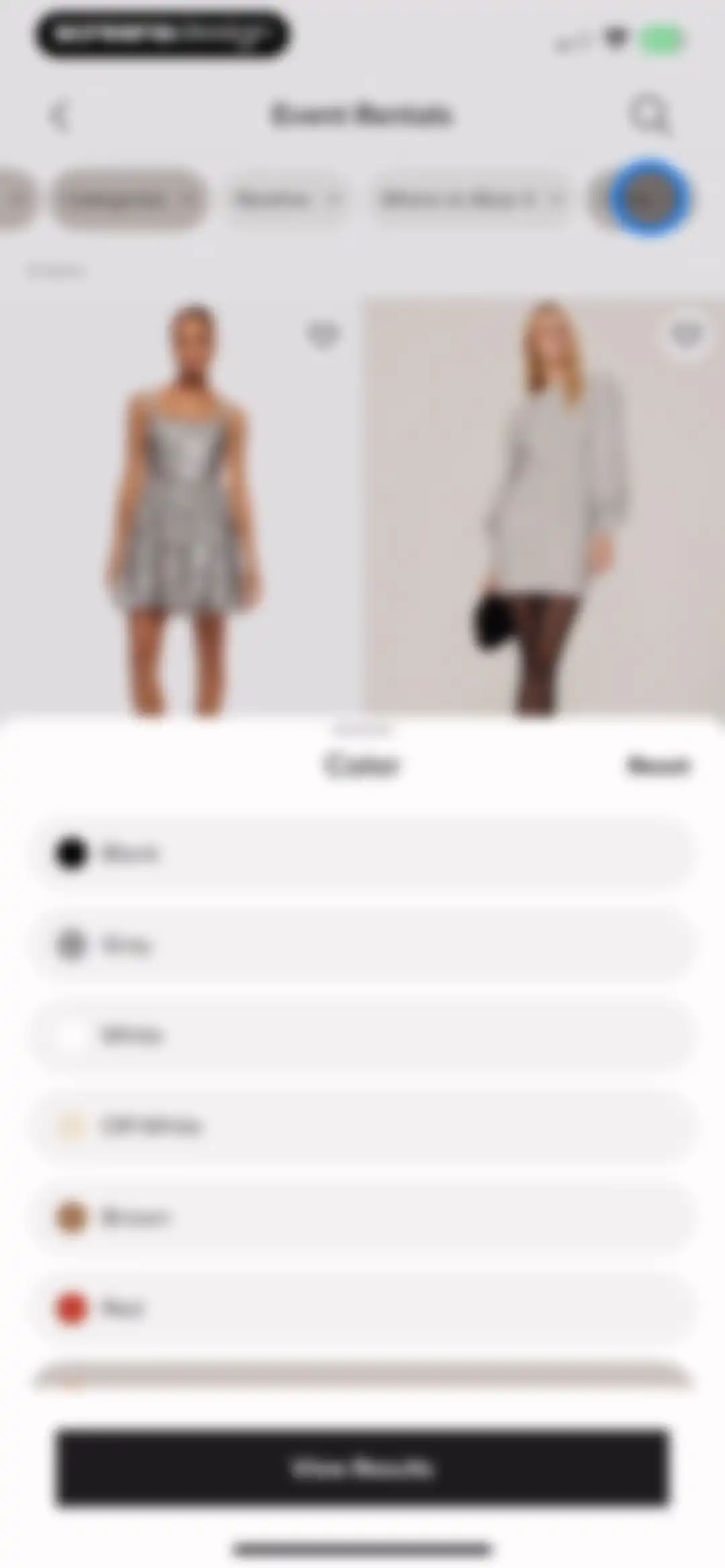 Rent the Runway (RTR) screen 46