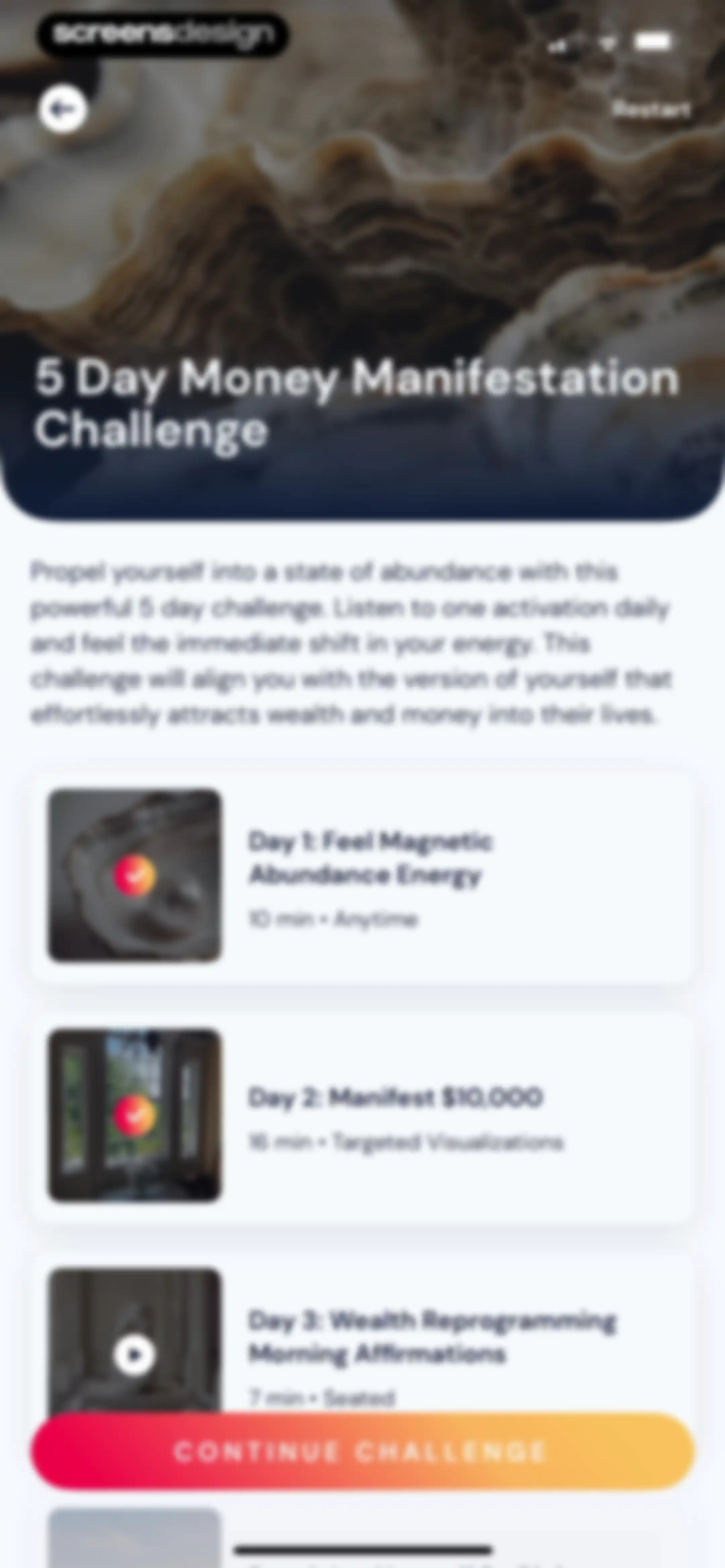 Activations: Daily Motivation screen 104