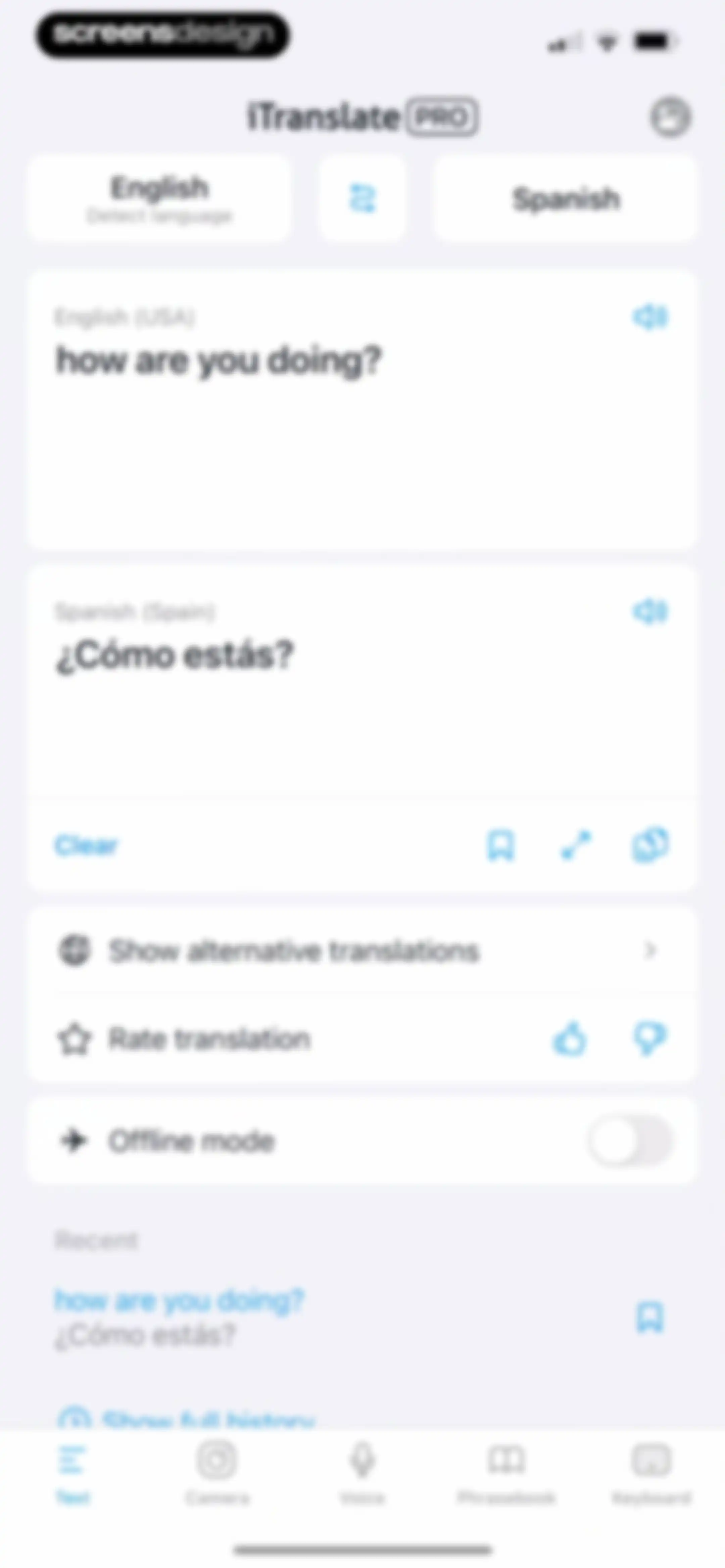 iTranslate Translator screen 33