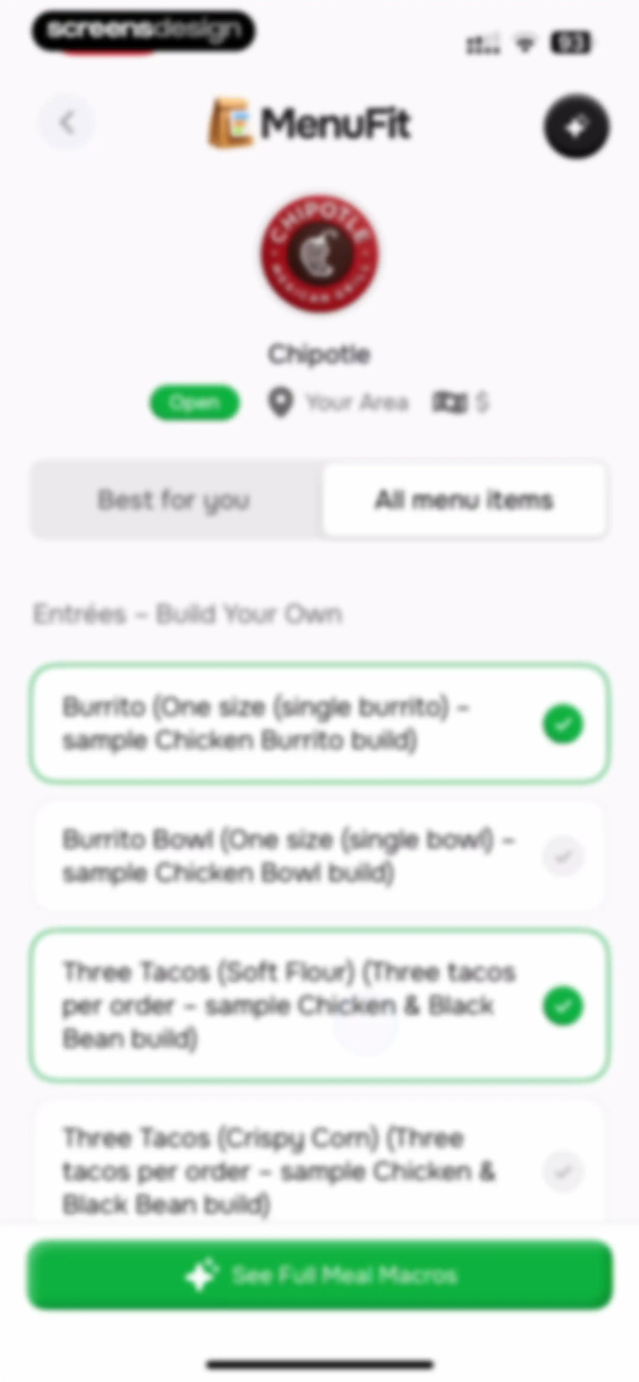 MenuFit - Healthy Eating Out screen 57