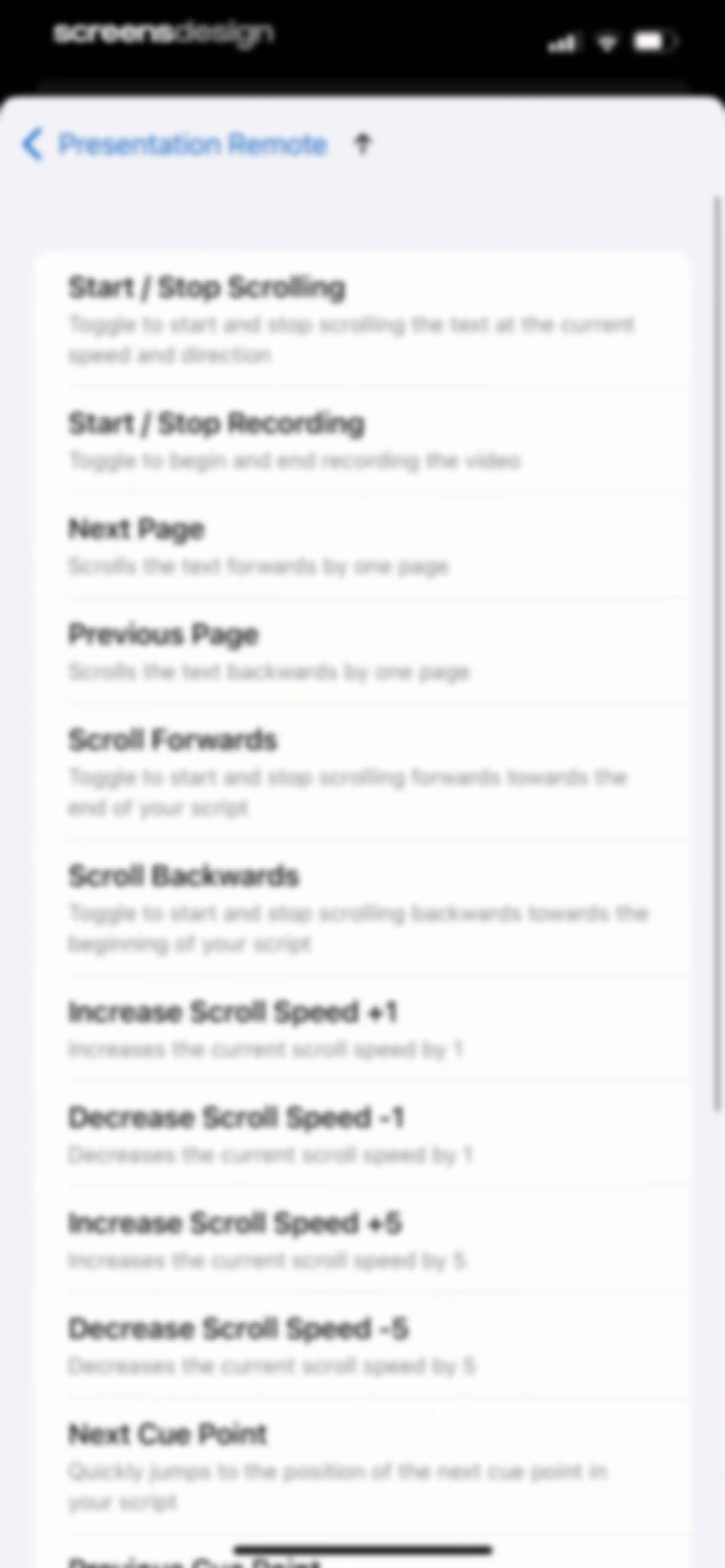 Teleprompter screen 18