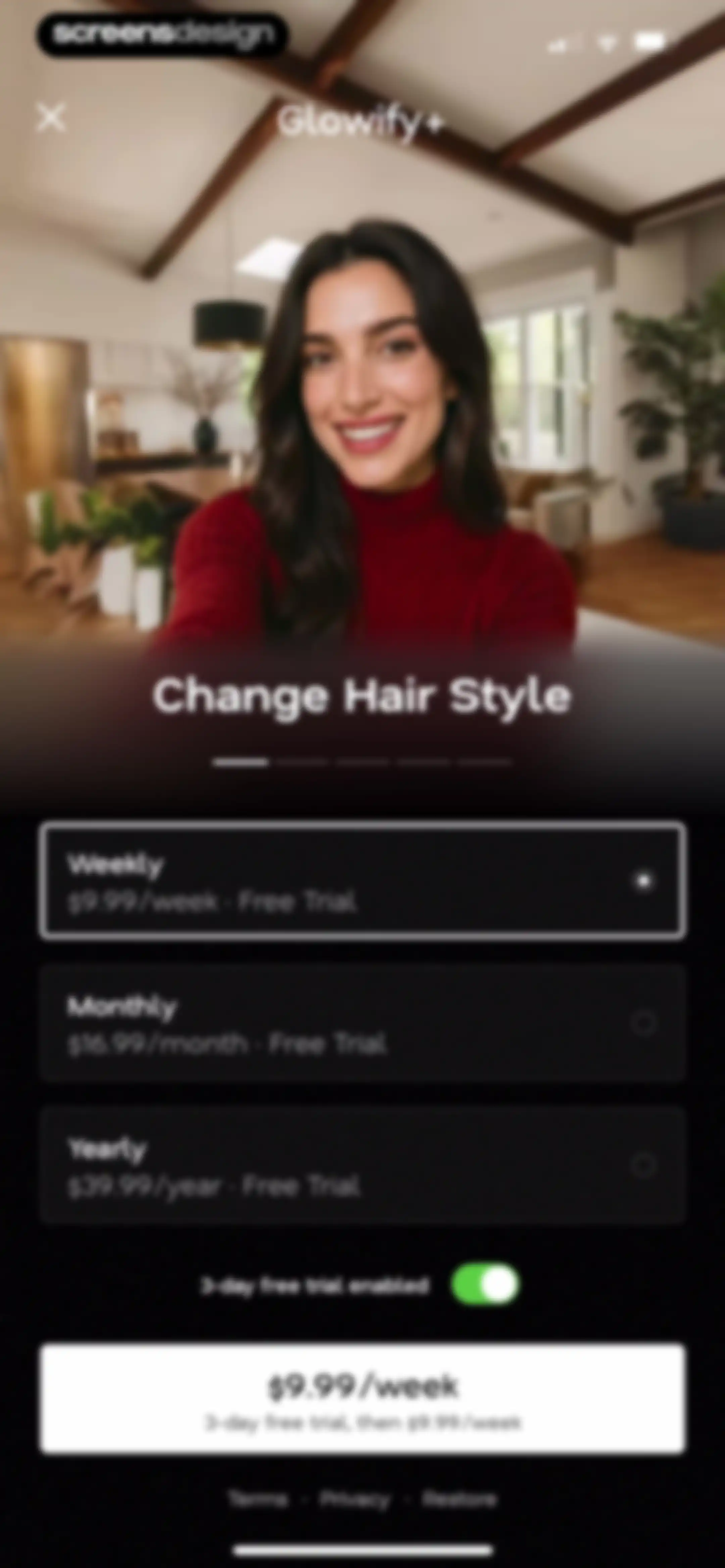 Glowify - AI Hairstyle Try On screen 64